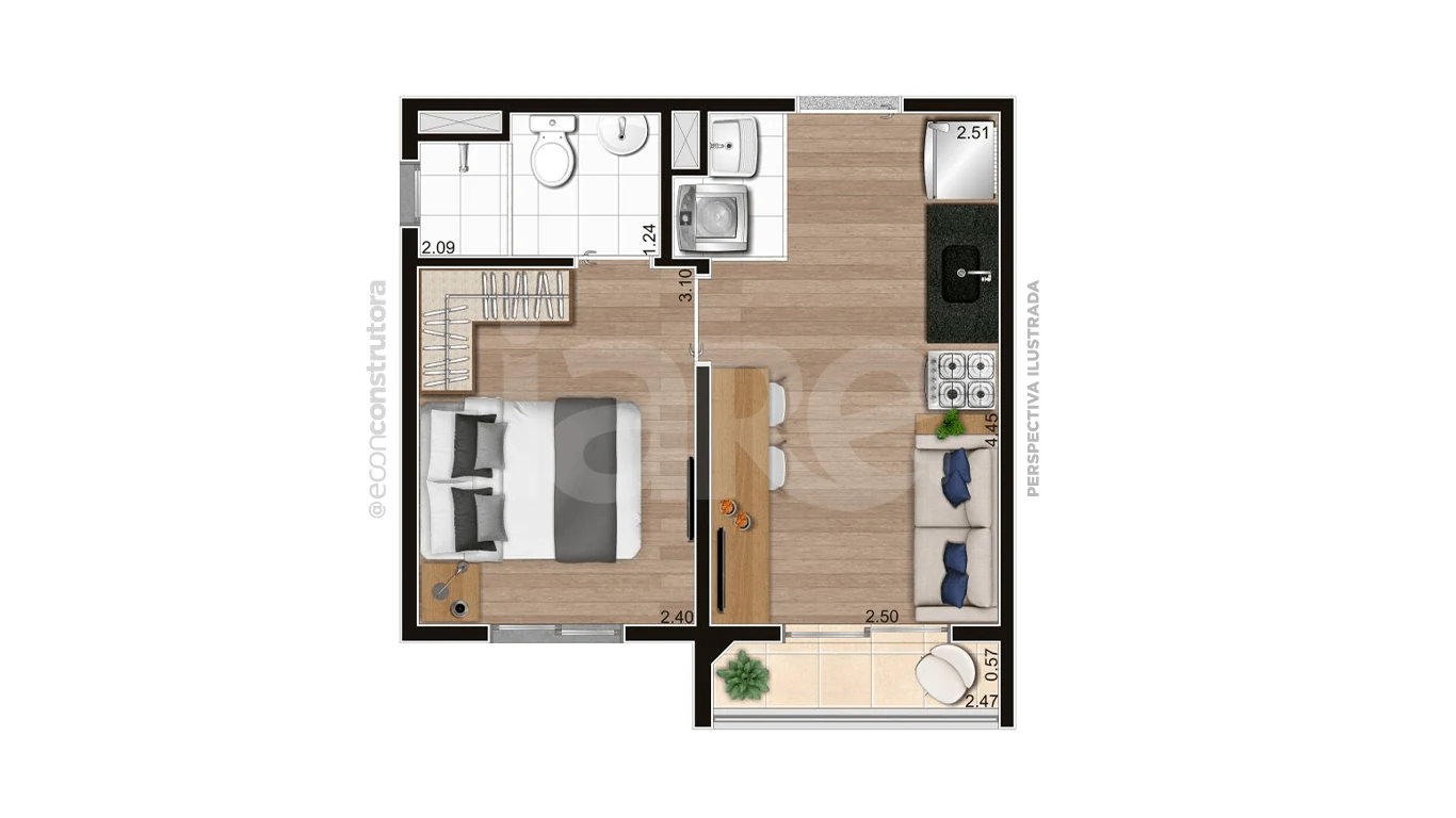 Planta — Apartamento 26,81 m²