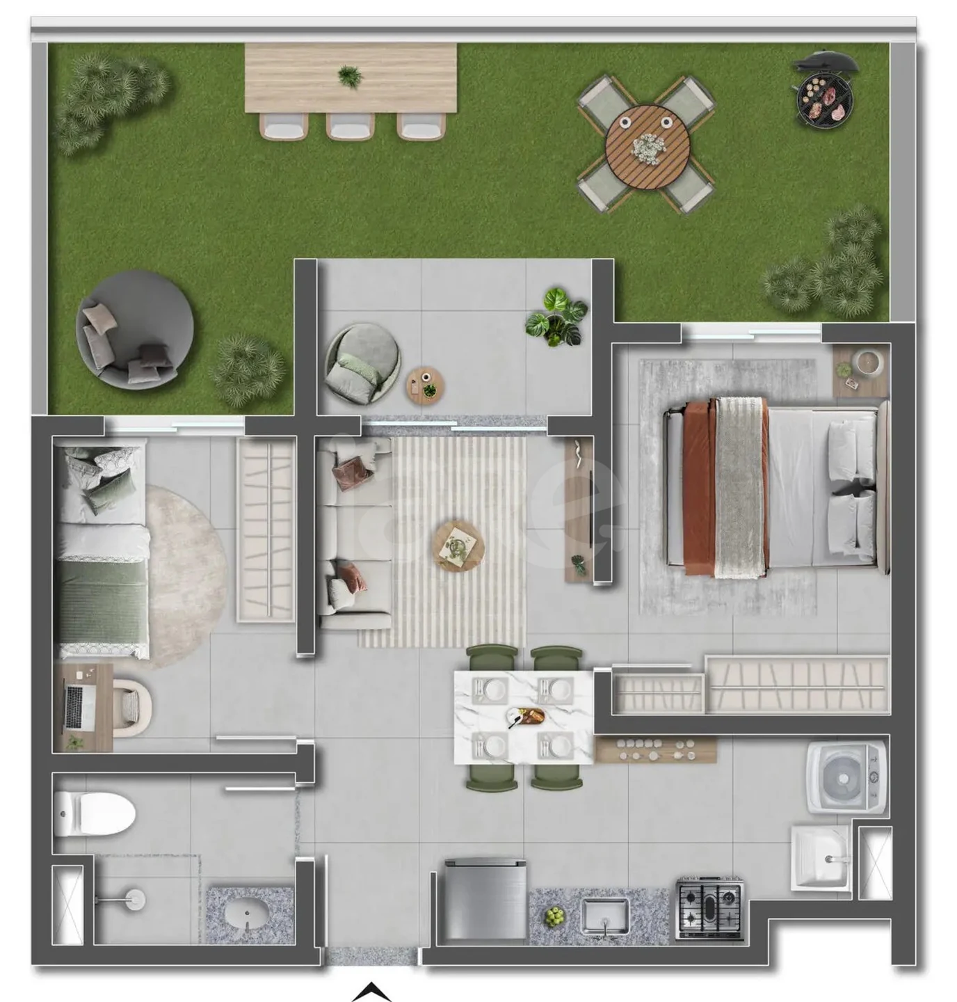 Planta — Garden 70,72 m²