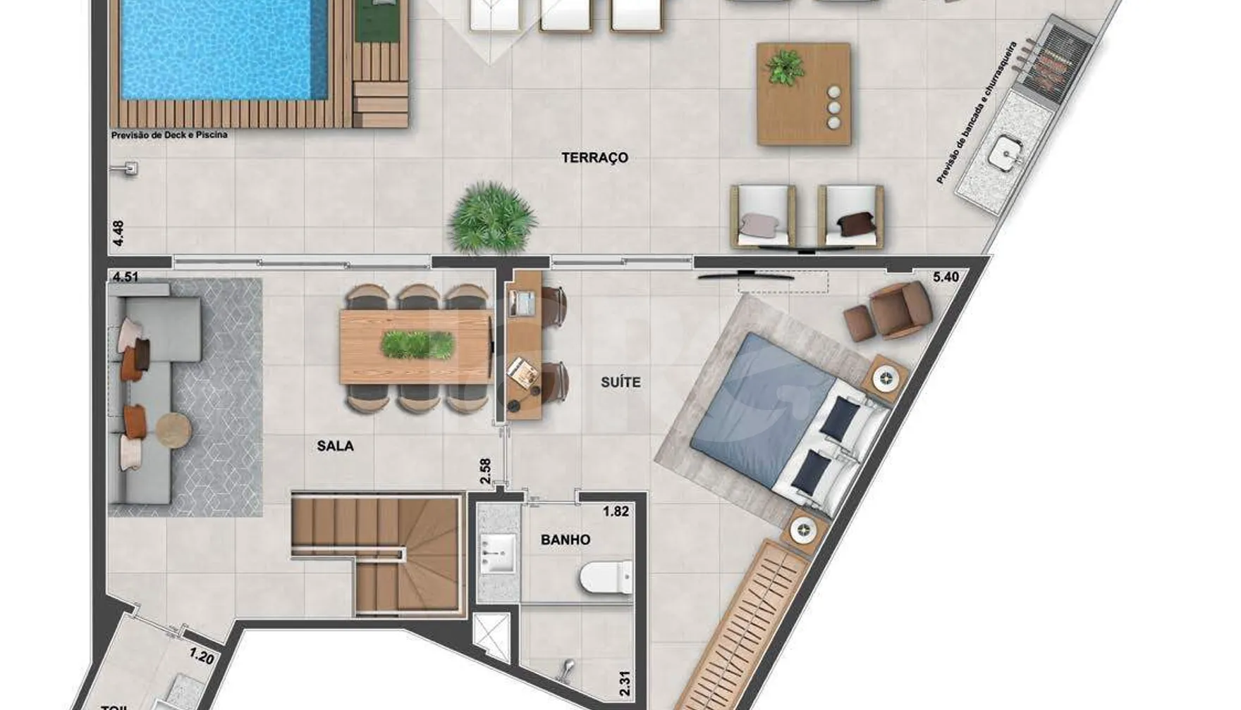 Planta — Cobertura Duplex 200,4 m²