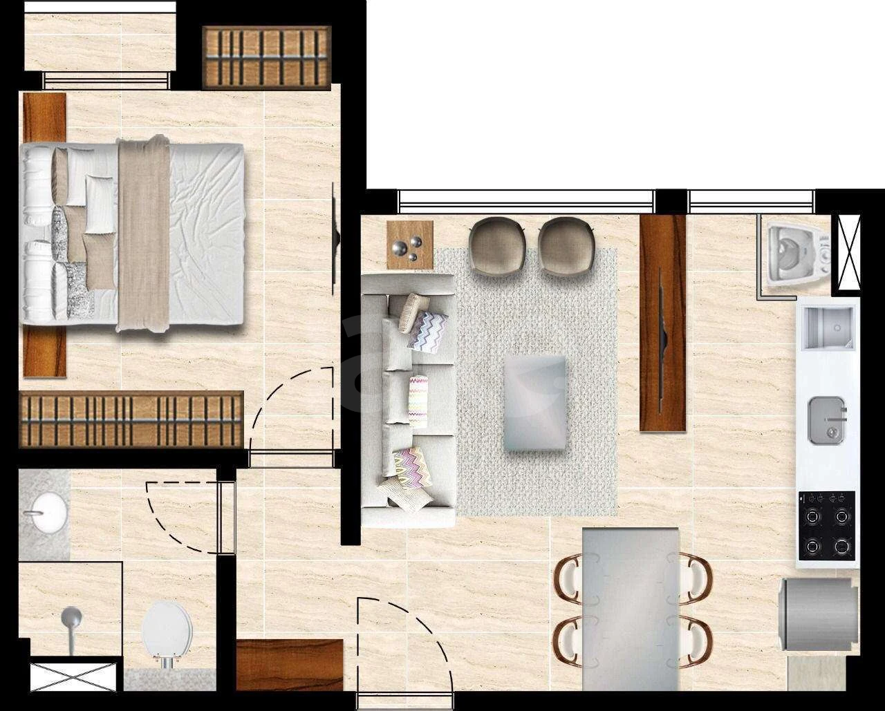 Planta — Apartamento 35,65 m²
