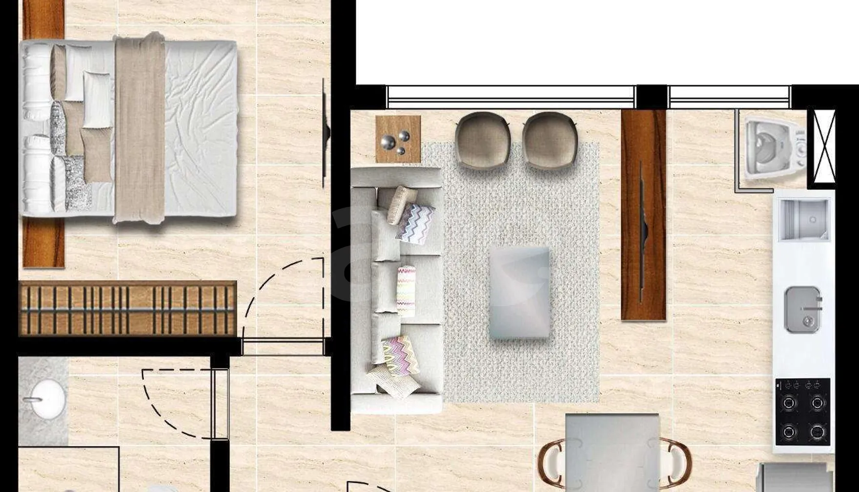 Planta — Apartamento 35,65 m²
