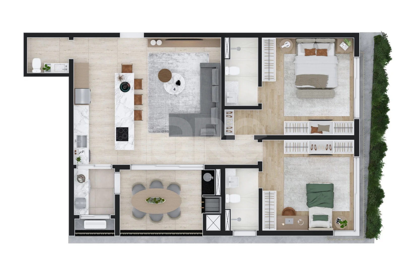Planta — Apartamento 105,62 m²