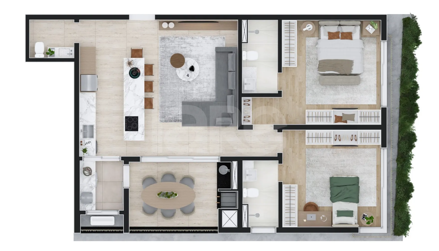 Planta — Apartamento 105,62 m²
