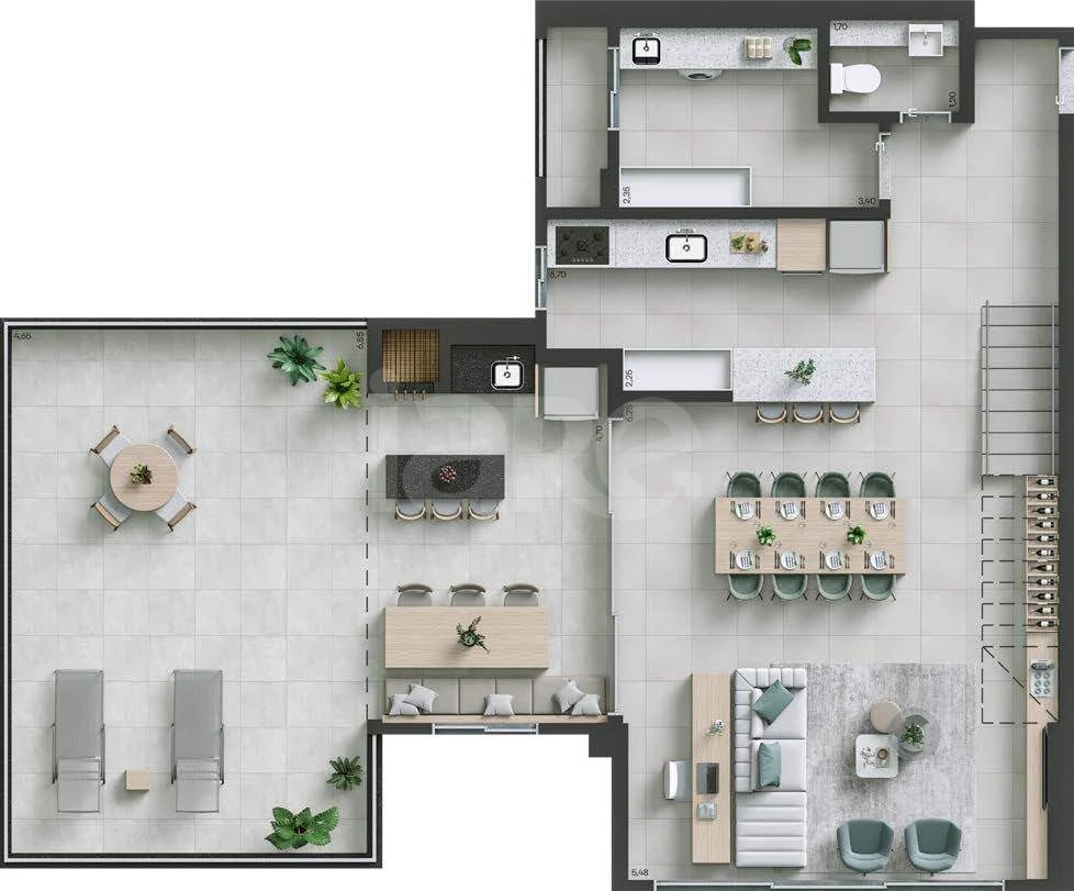 Planta — Cobertura Duplex 212,78 m² · 1º pavimento