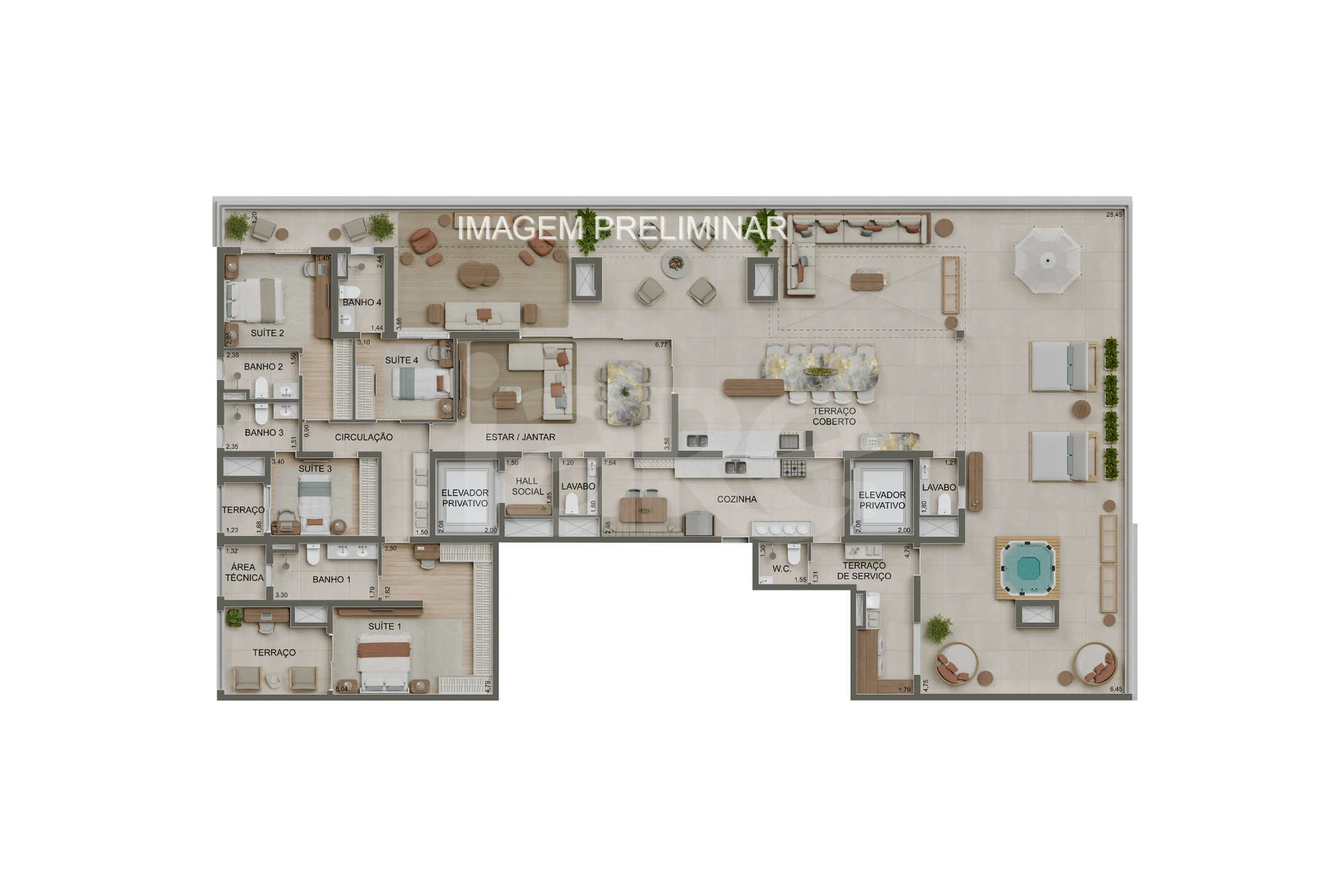 Planta — Cobertura Horizontal 391,04 m²