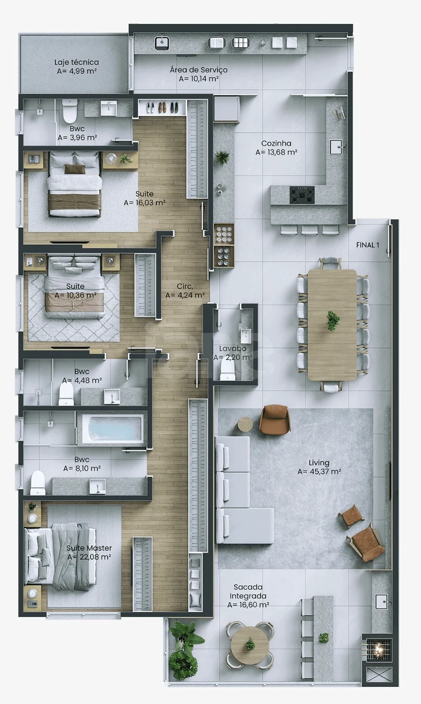 Planta — Apartamento 179,09 m²