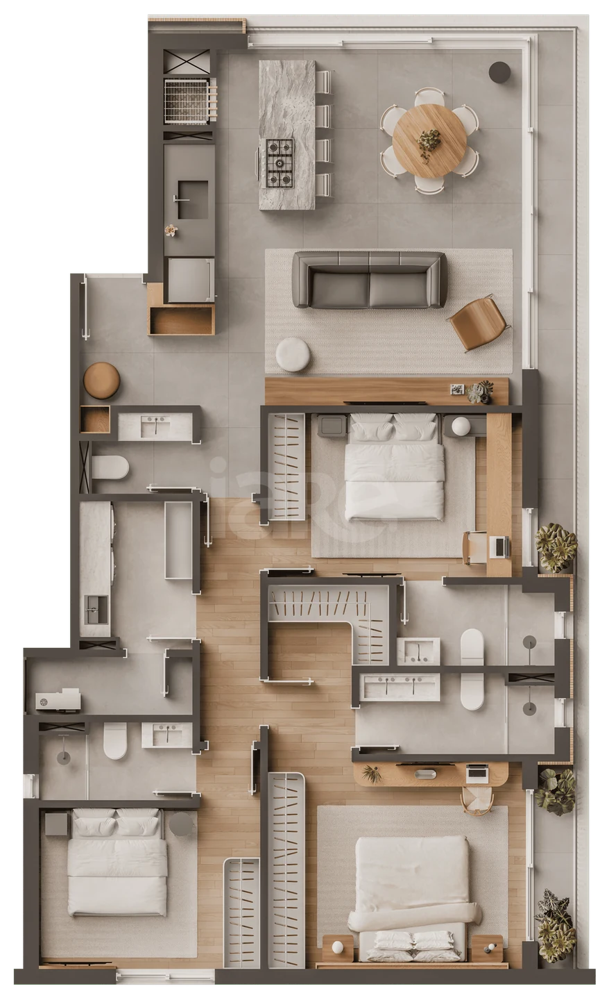 Planta — Apartamento 124,8 m²