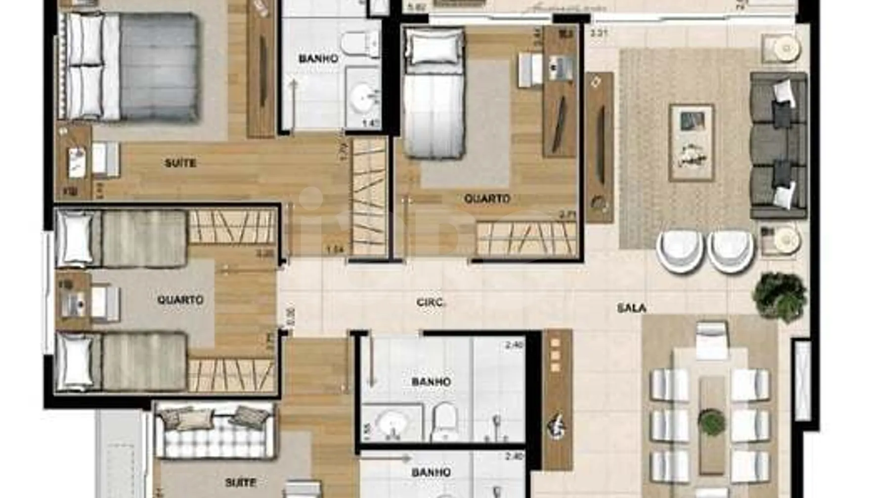 Planta — Apartamento 124,82 m²
