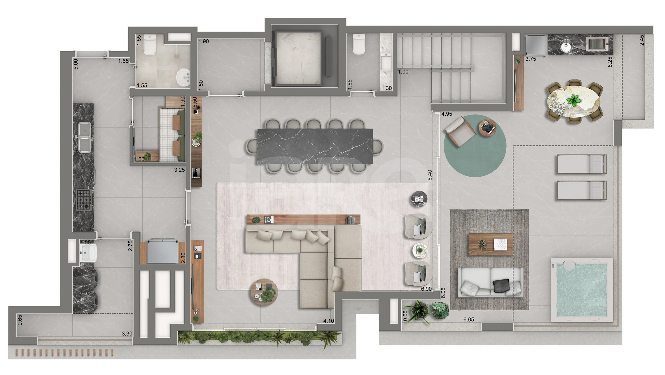 Planta — Cobertura Duplex 246,5 m²