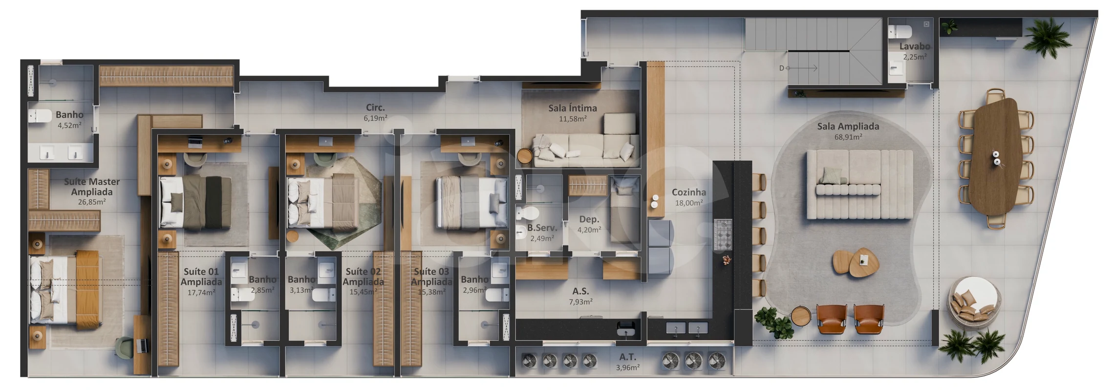Planta — Garden 445,3 m²