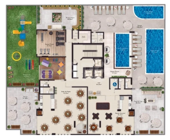Planta — Pavimento lazer