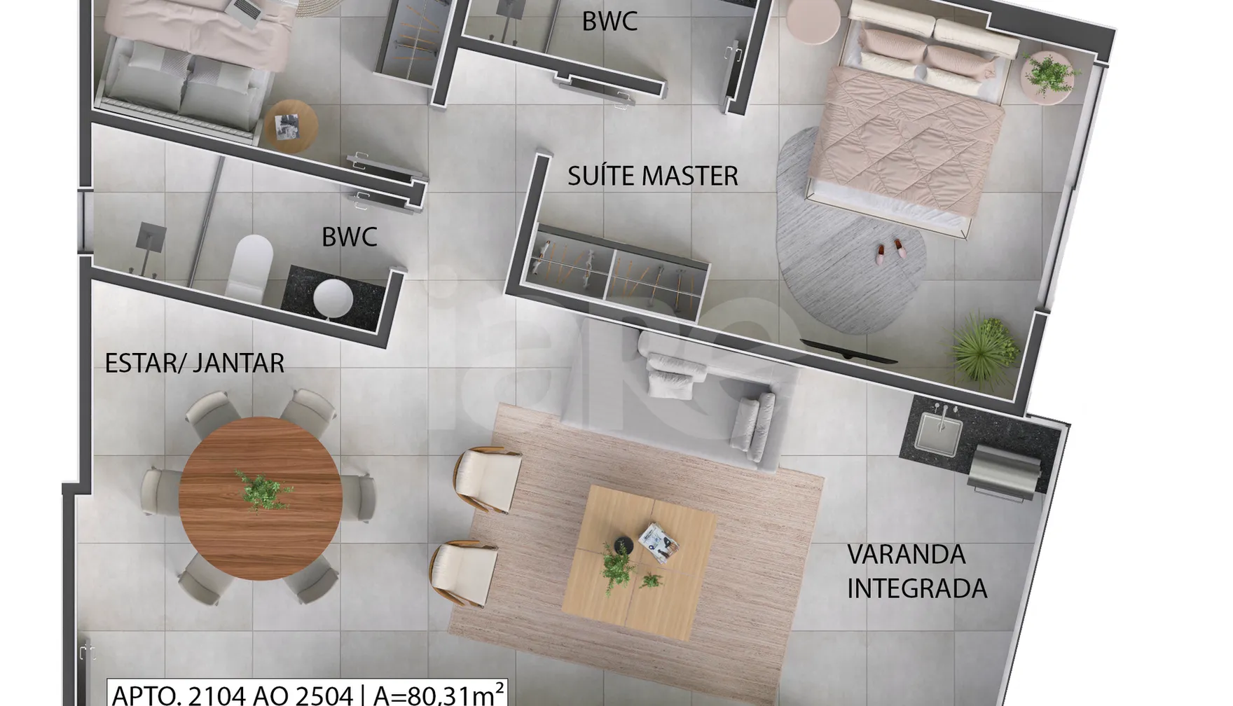 Planta — Apartamento 80,31 m²