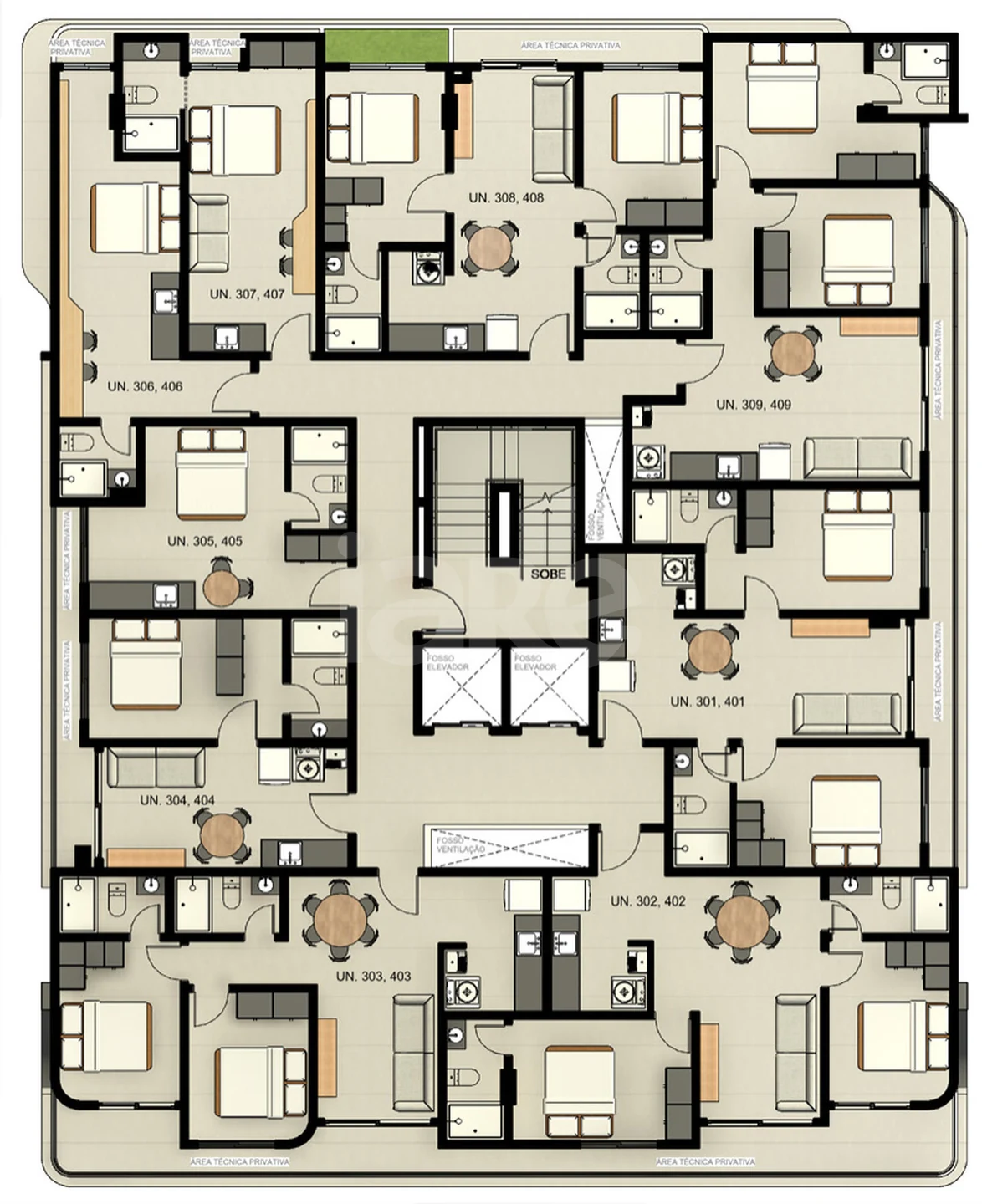Planta — Pavimento 03 e 04