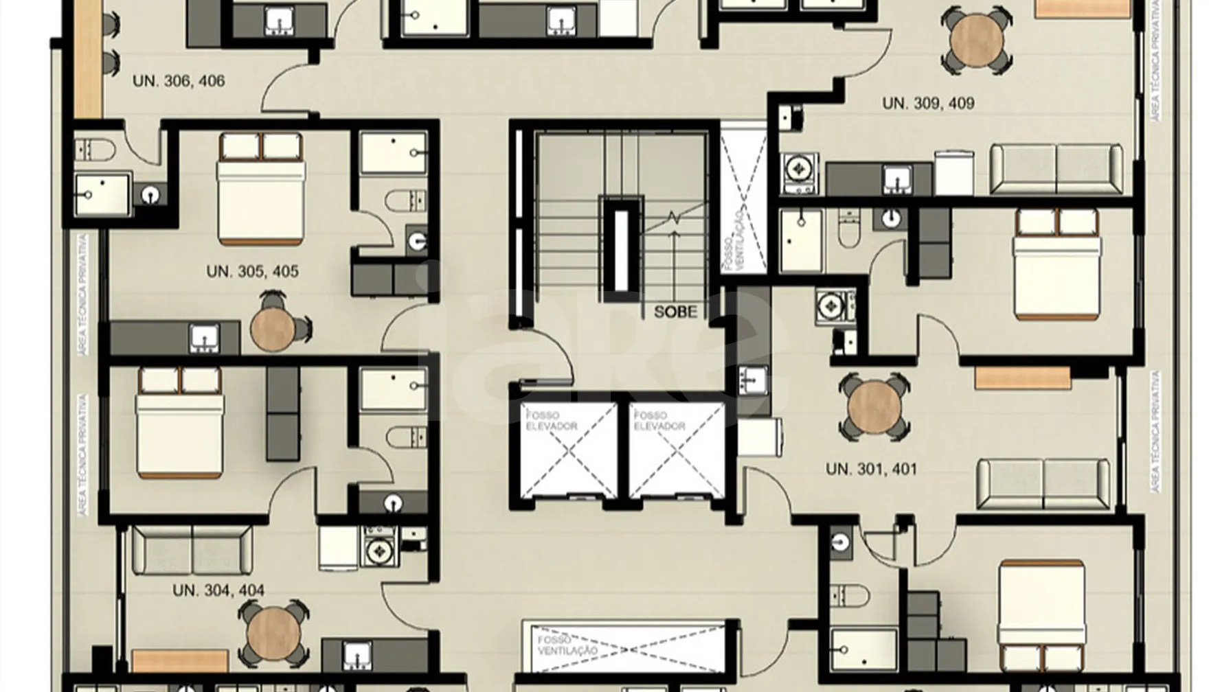 Planta — Pavimento 03 e 04