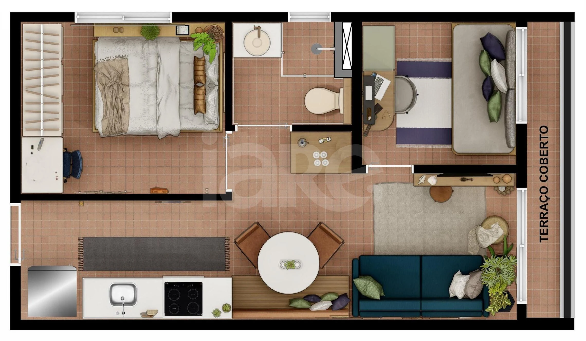 Planta — Apartamento 36,97 m²
