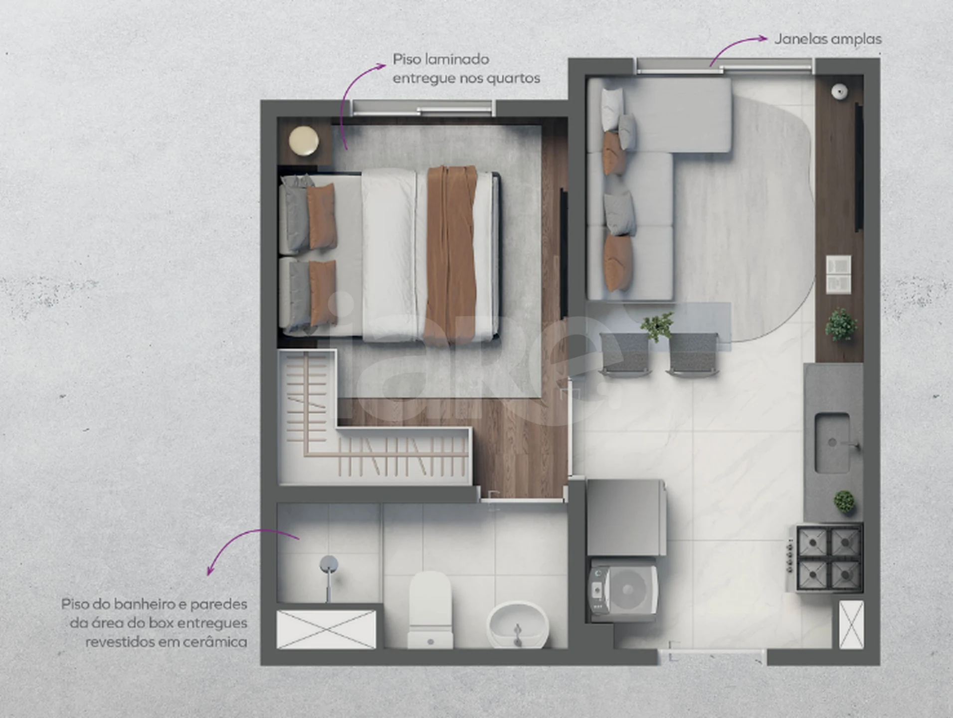 Planta — Apartamento 24,24 m²