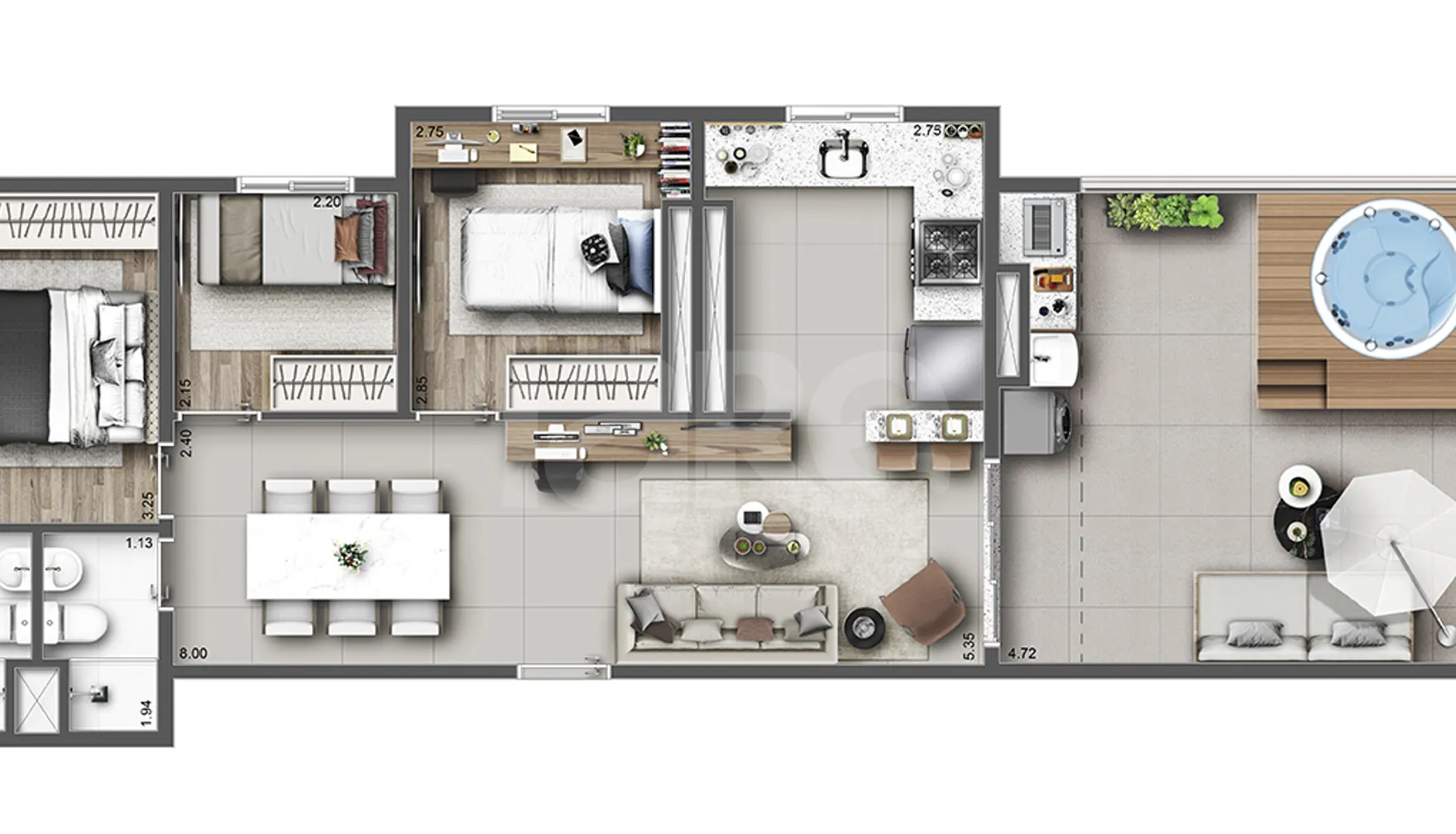 Planta — Cobertura Horizontal 81,03 m²