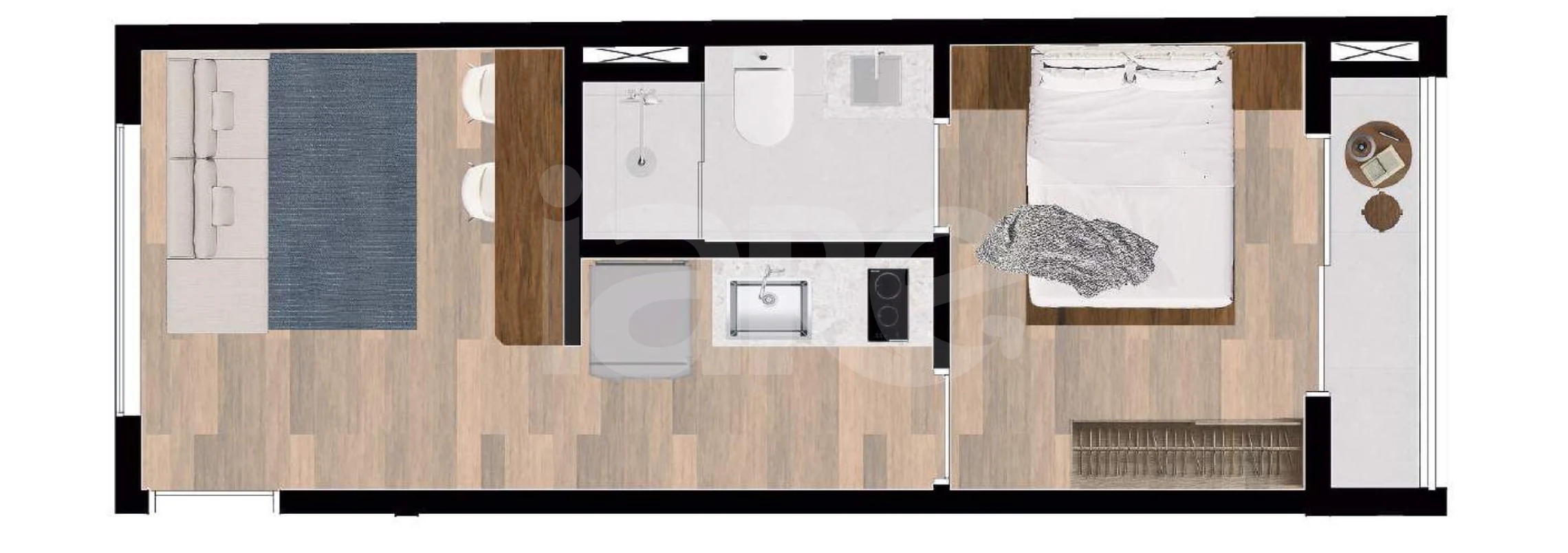 Planta — Apartamento 31,42 m²