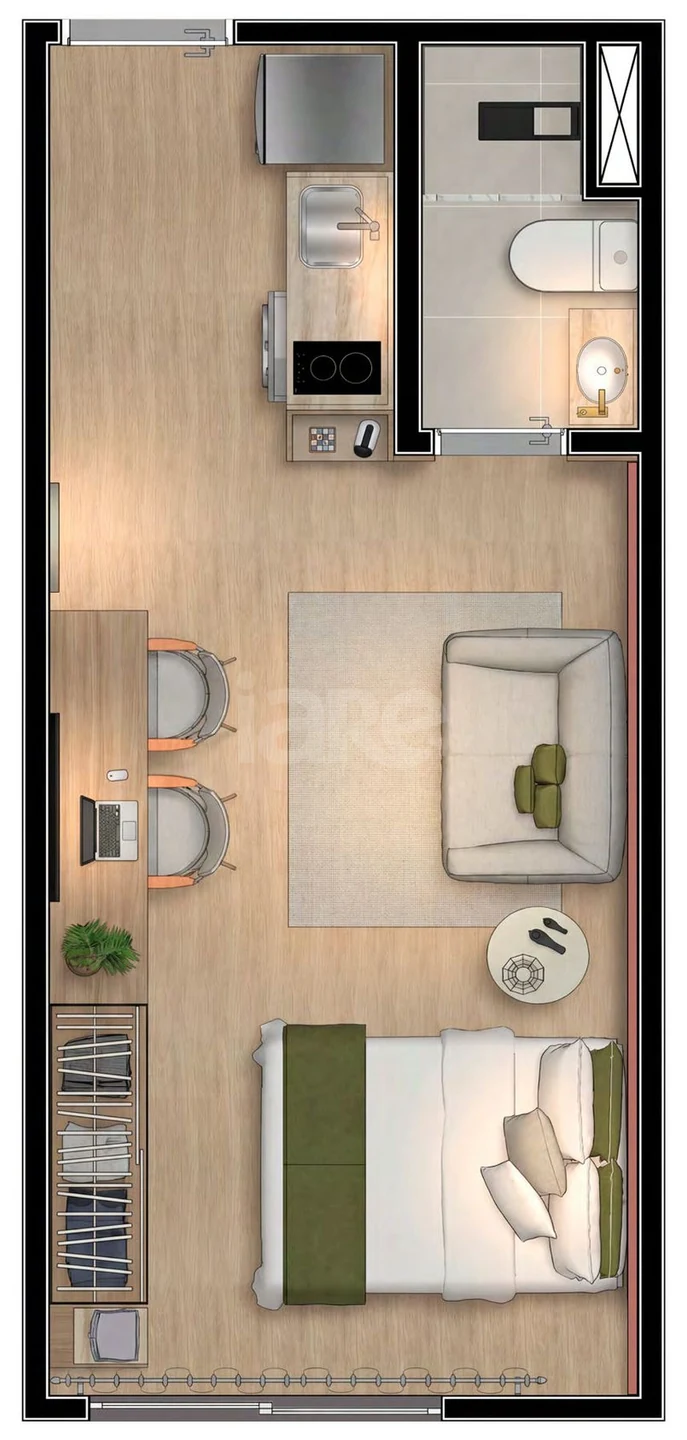 Planta — Studio 24,18 m²