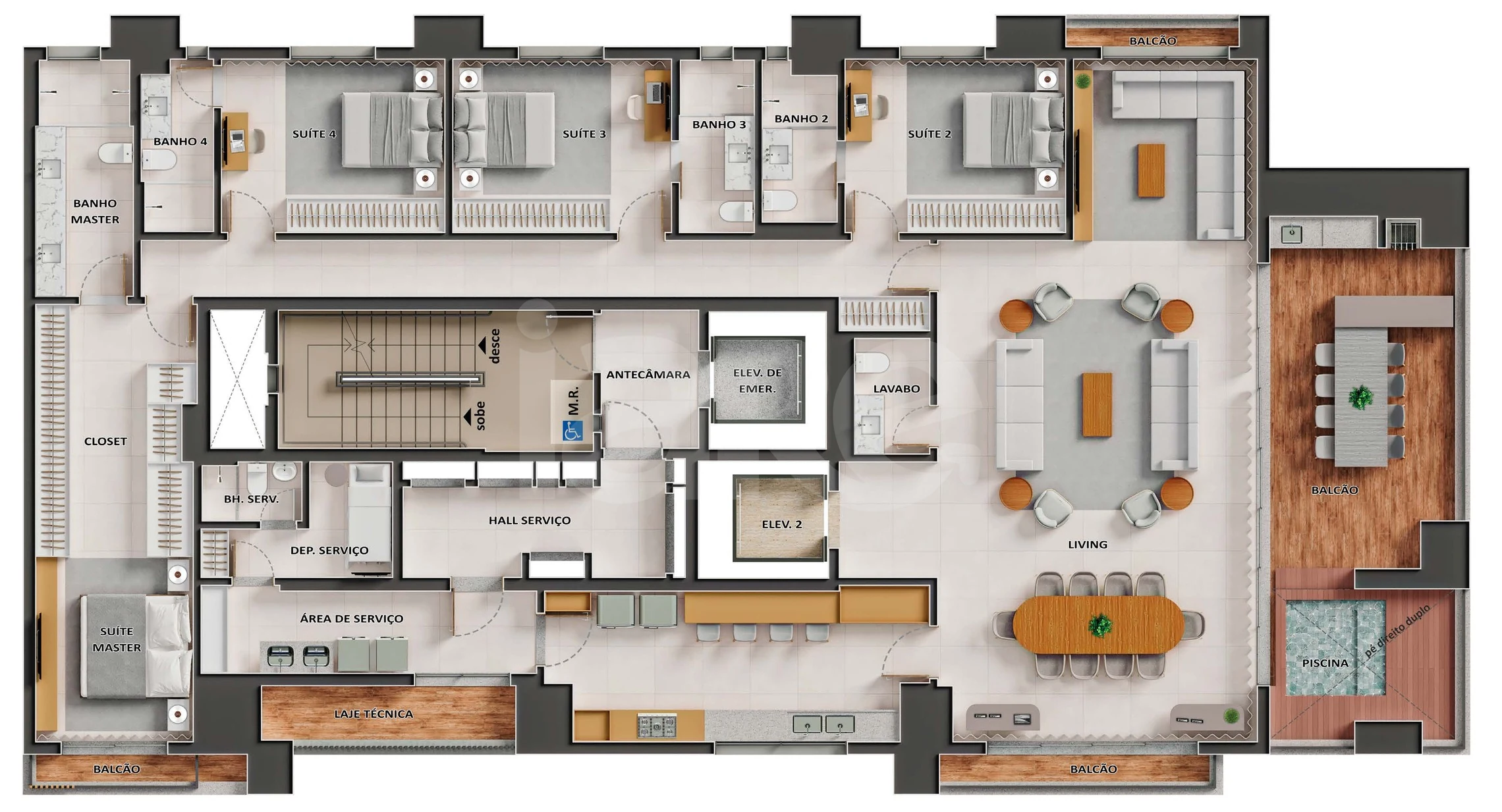 Planta — Apartamento 320,43 m²