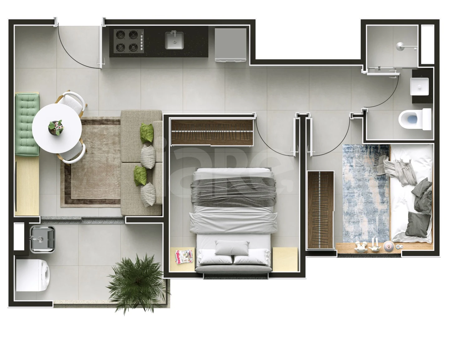 Planta — Apartamento 39,3 m²