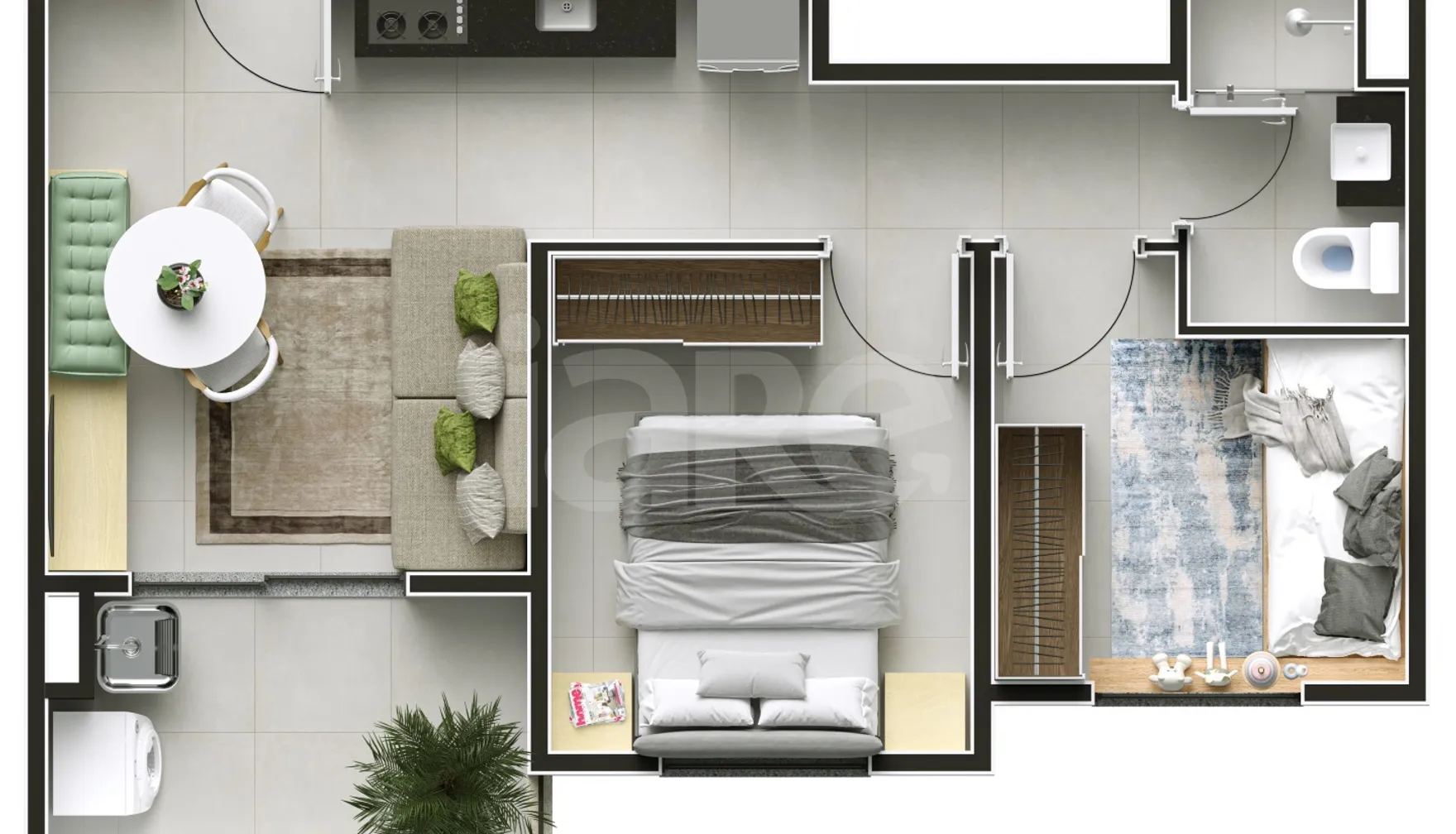 Planta — Apartamento 39,3 m²