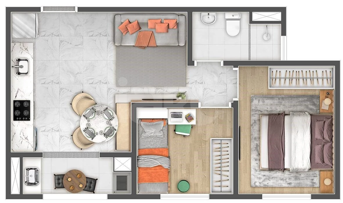 Planta — Apartamento 37,31 m²