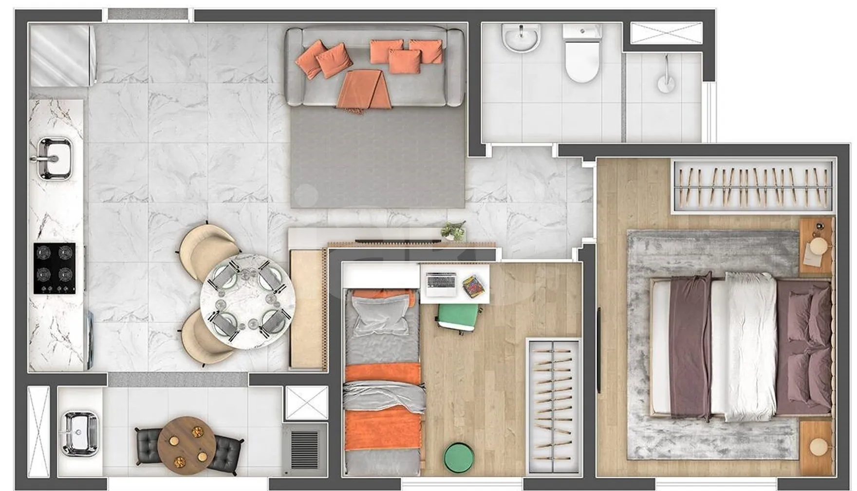 Planta — Apartamento 37,31 m²