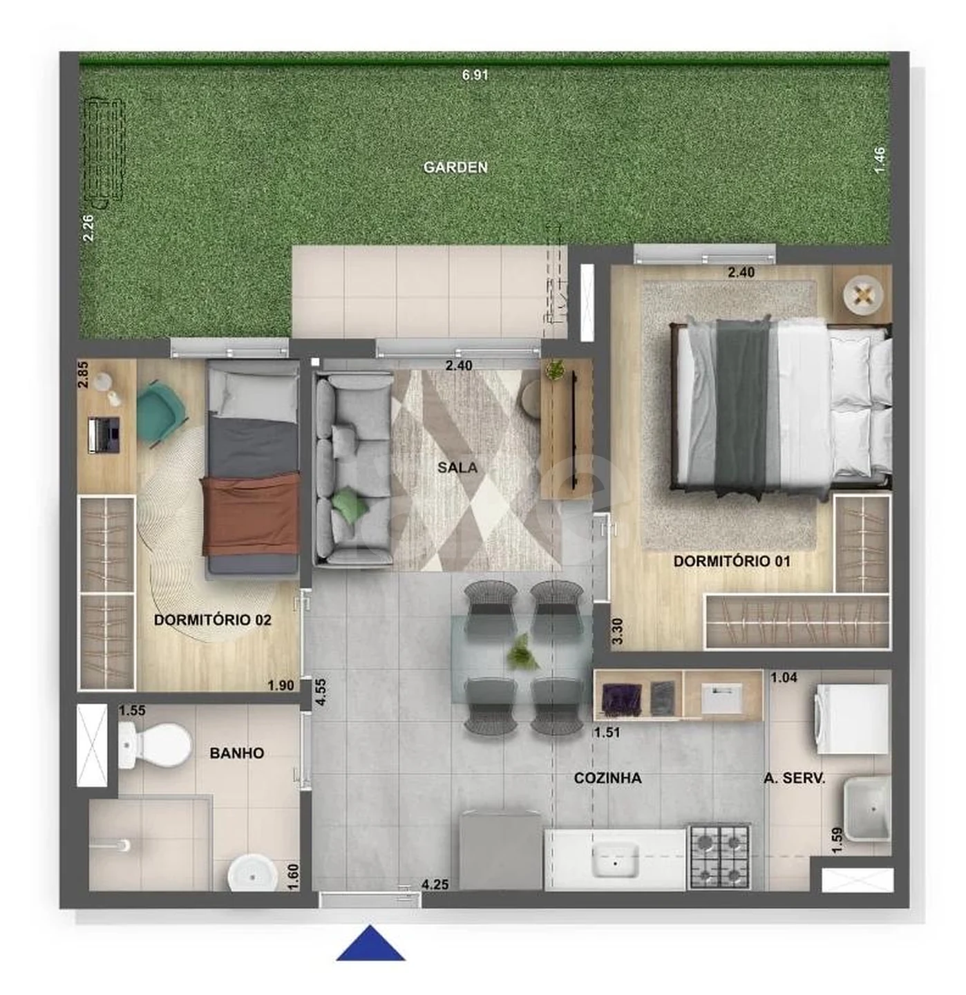 Planta — Garden 52 m²