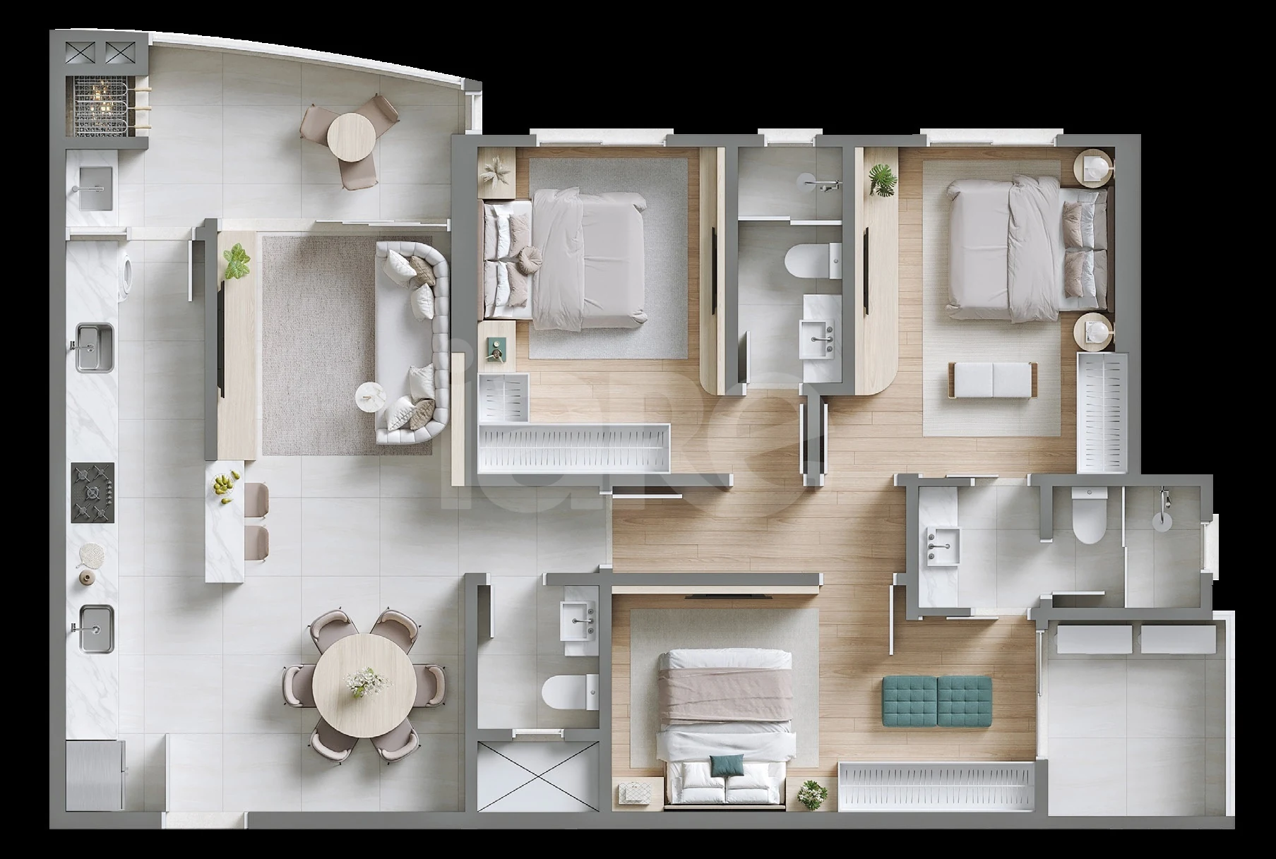 Planta — Apartamento 105,05 m²