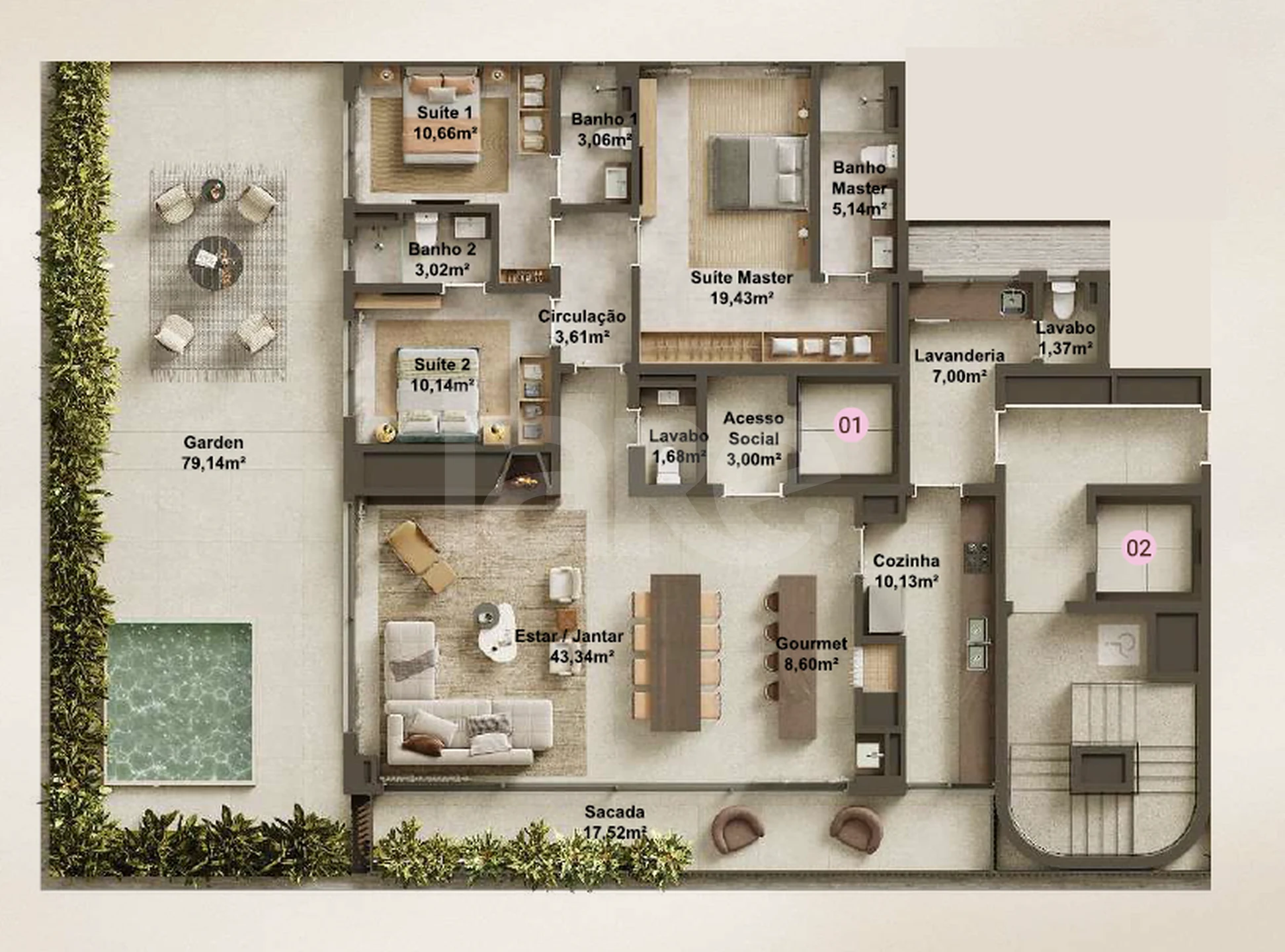 Planta — Garden 257,17 m²