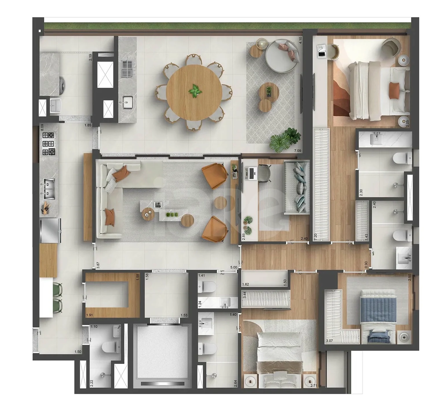 Planta — Apartamento 164,6 m²