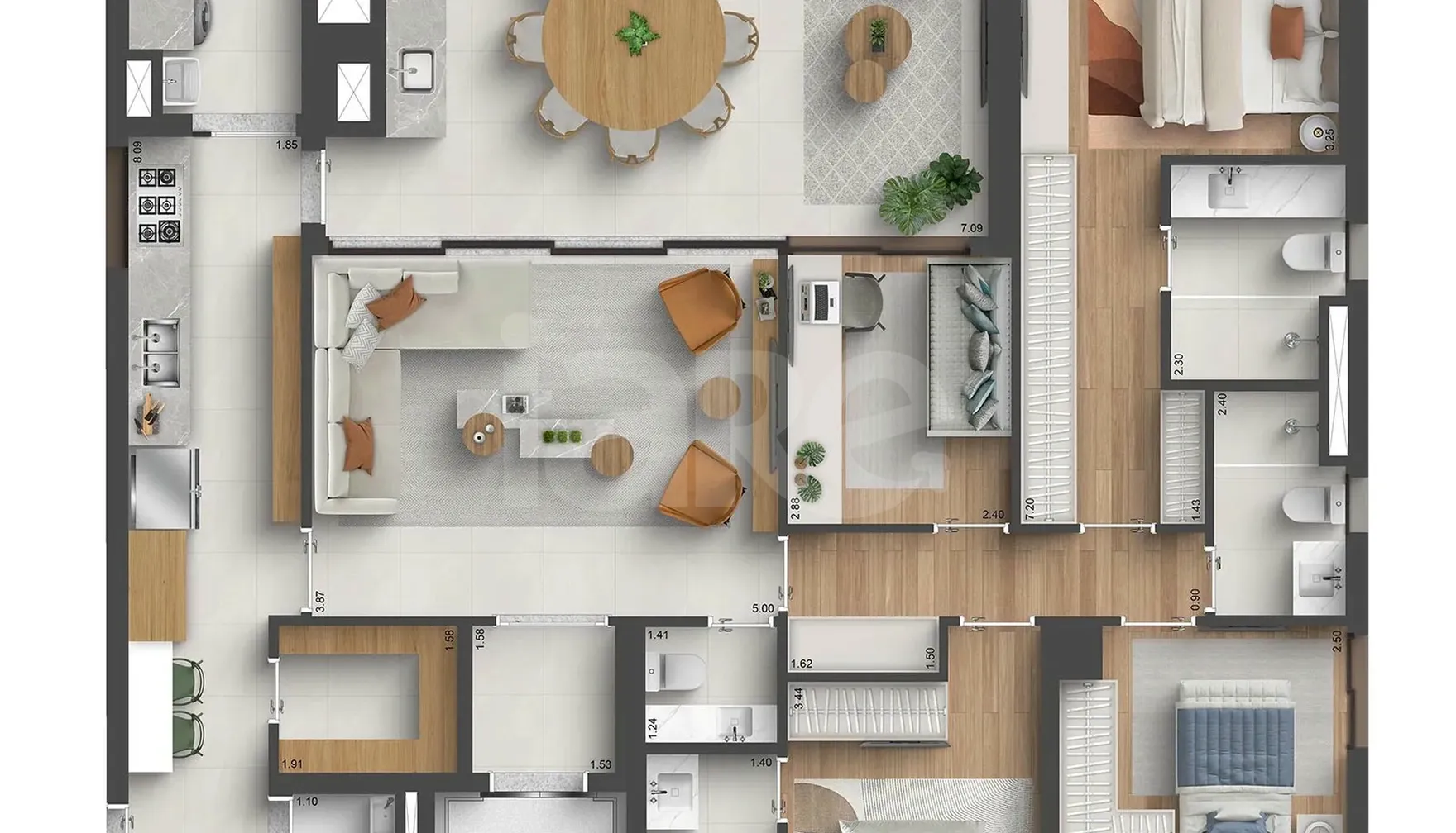 Planta — Apartamento 164,6 m²