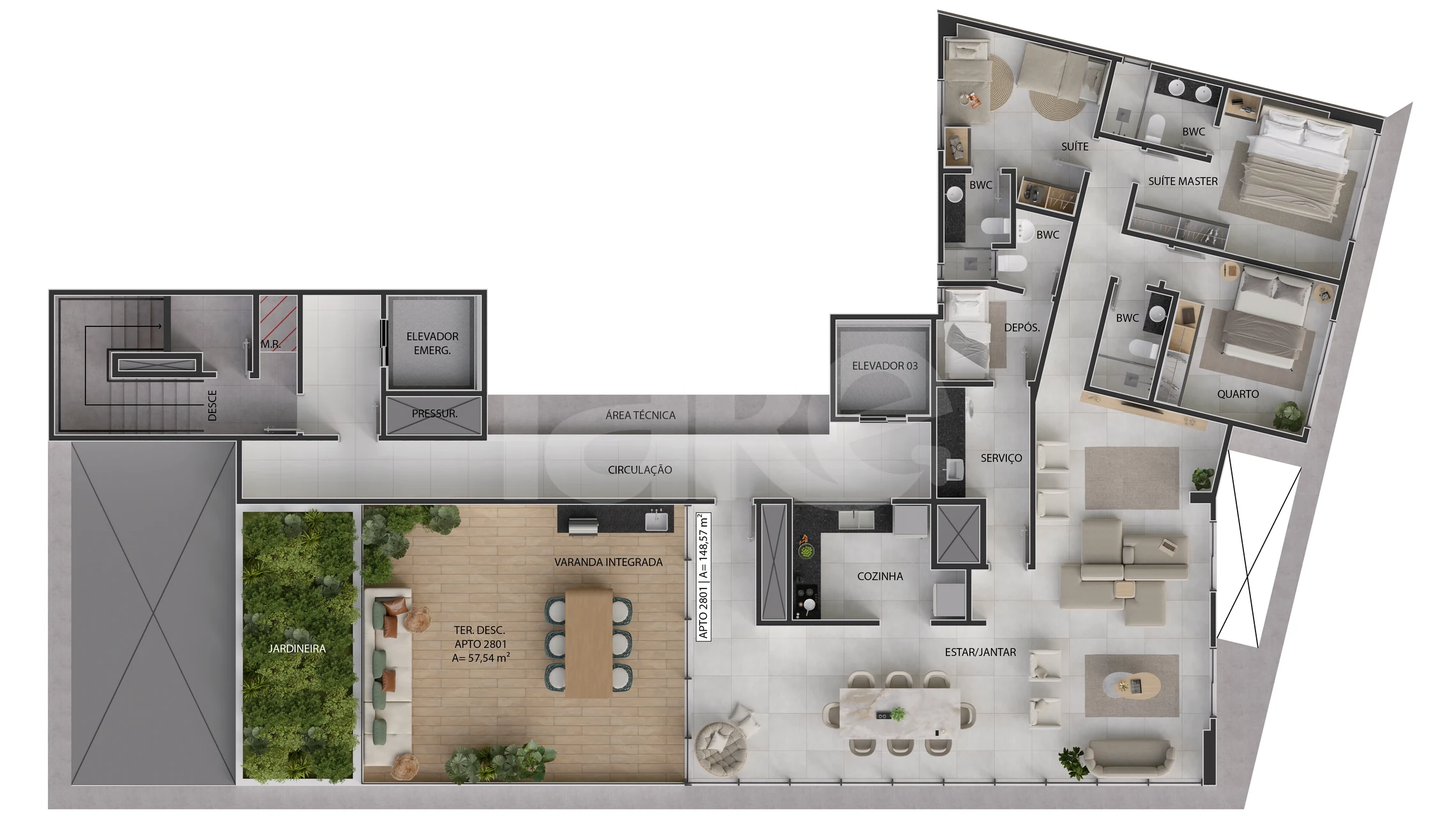 Planta — Cobertura Horizontal 206,11 m²
