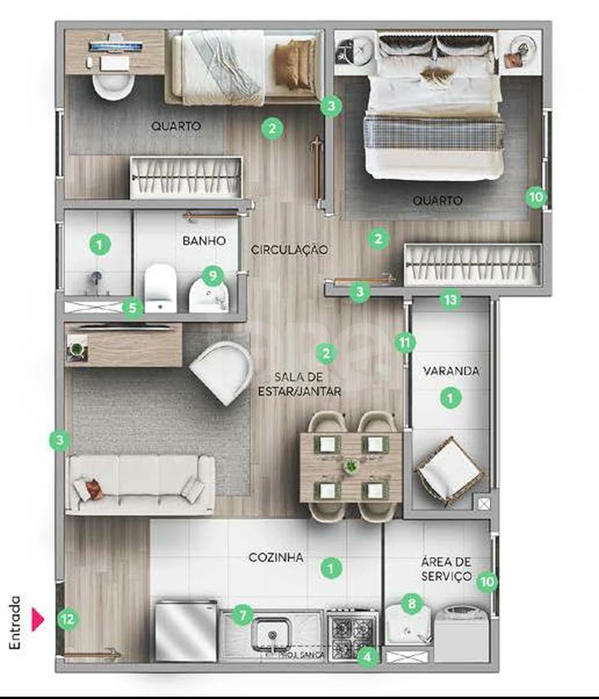 Planta — Apartamento 37,18 m²