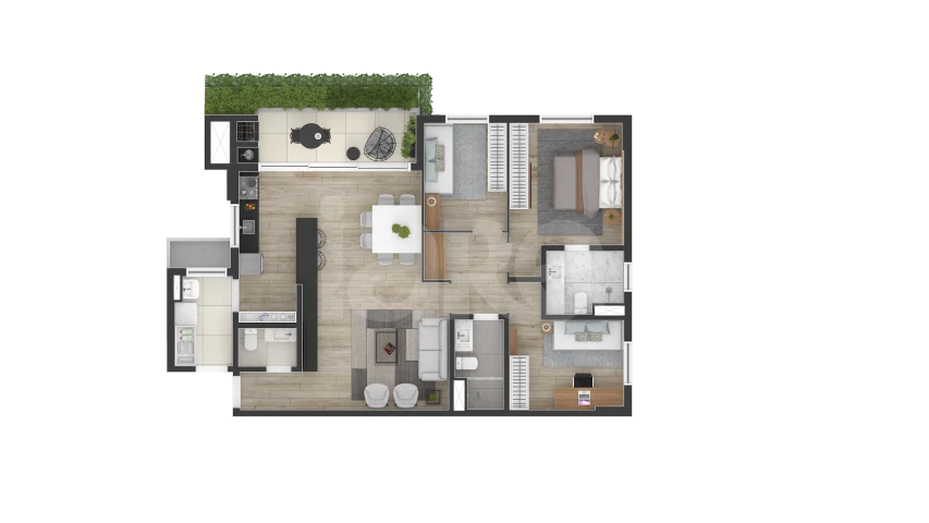 Planta — Apartamento 106,43 m²