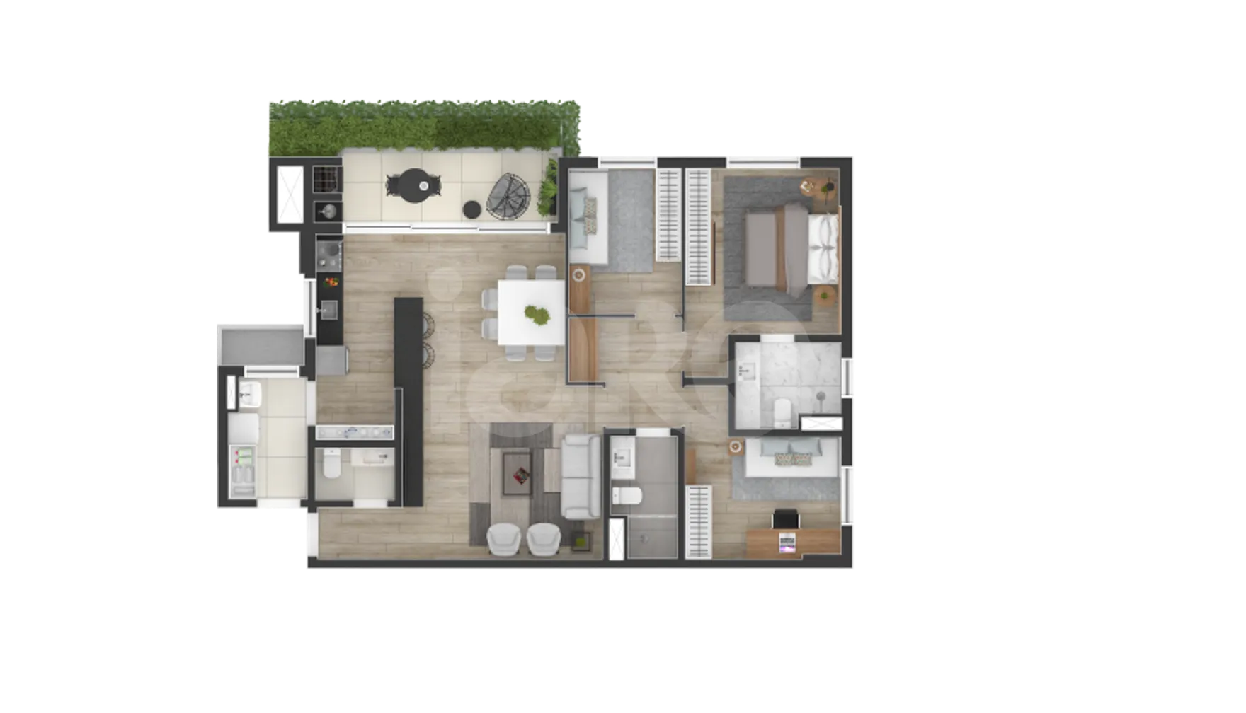 Planta — Apartamento 106,43 m²