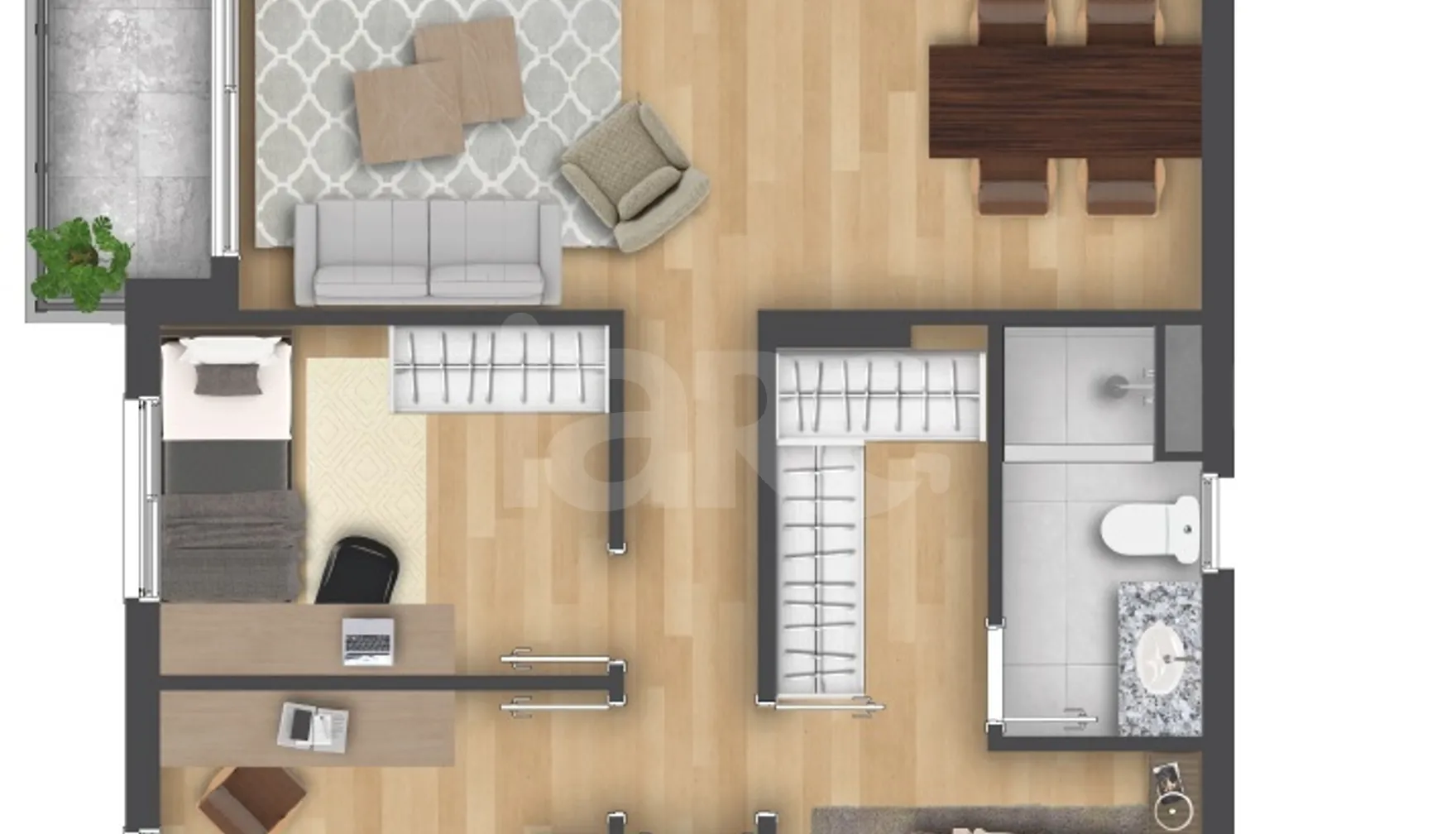 Planta — Apartamento 79,84 m²