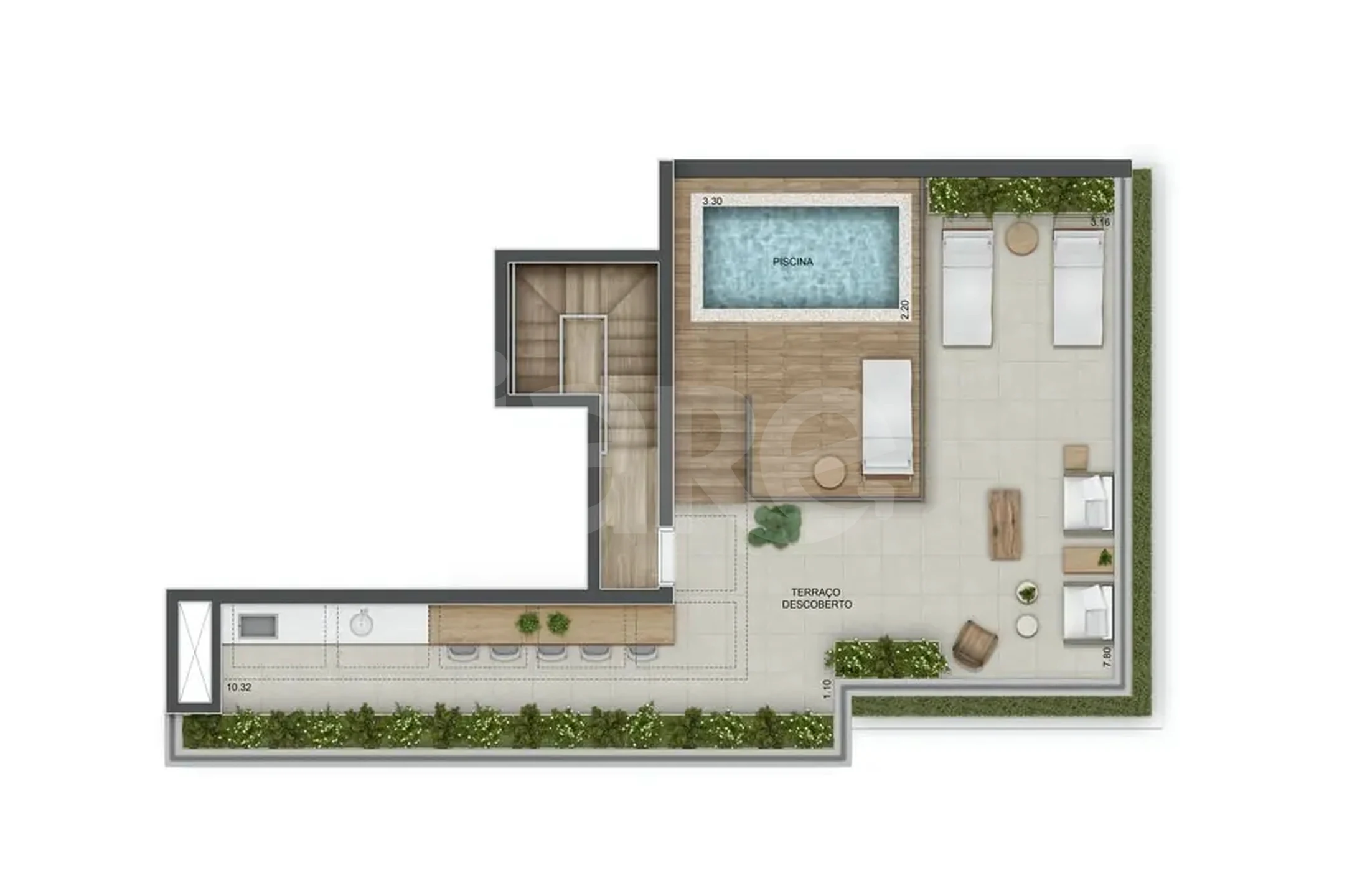 Planta — Cobertura Duplex 216,86 m²