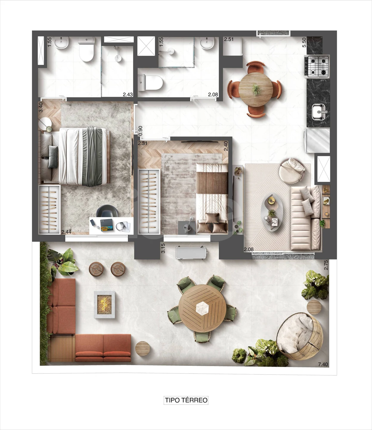 Planta — Garden 67,67 m²