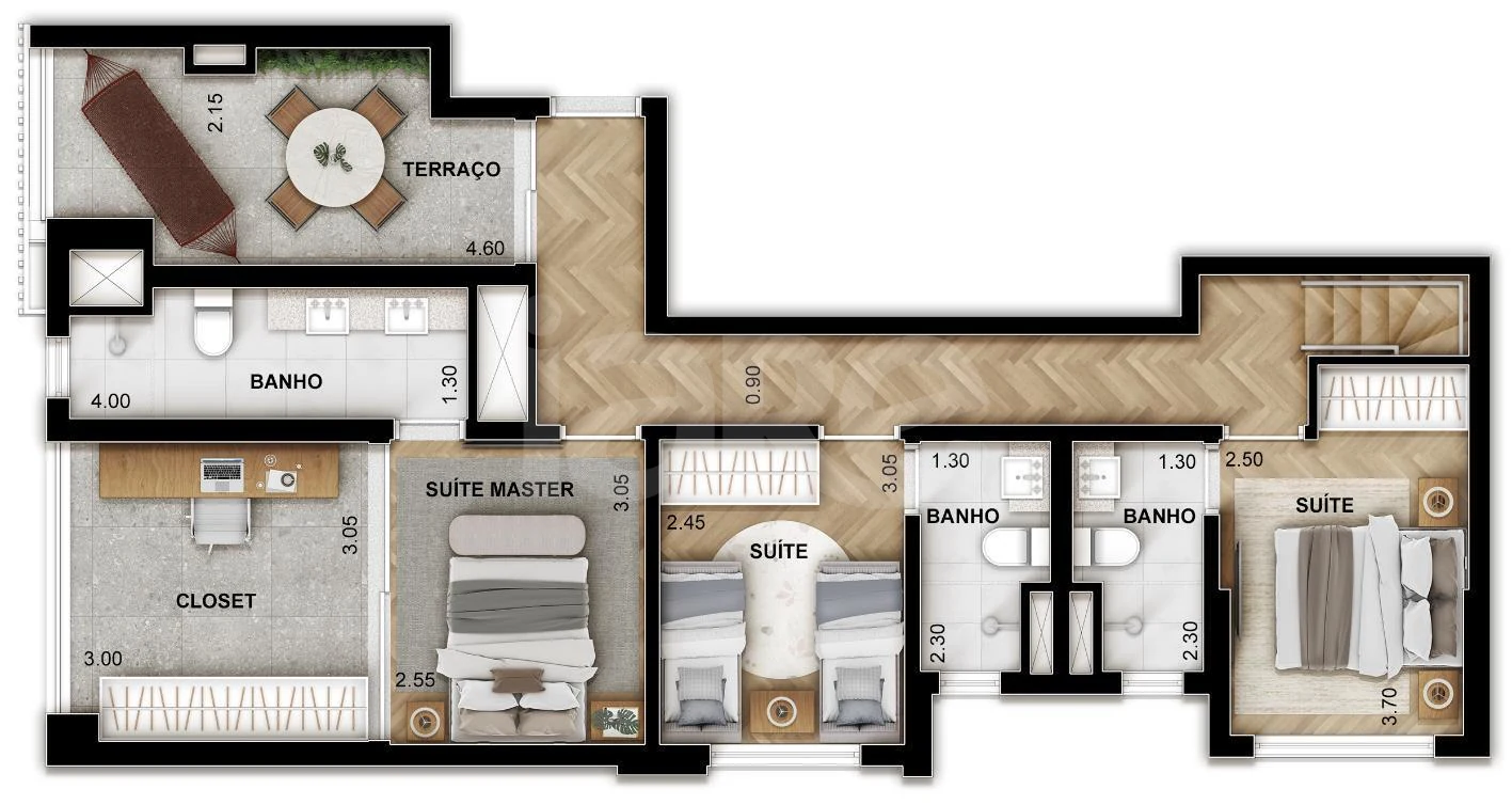 Planta — Cobertura Duplex 160,63 m²