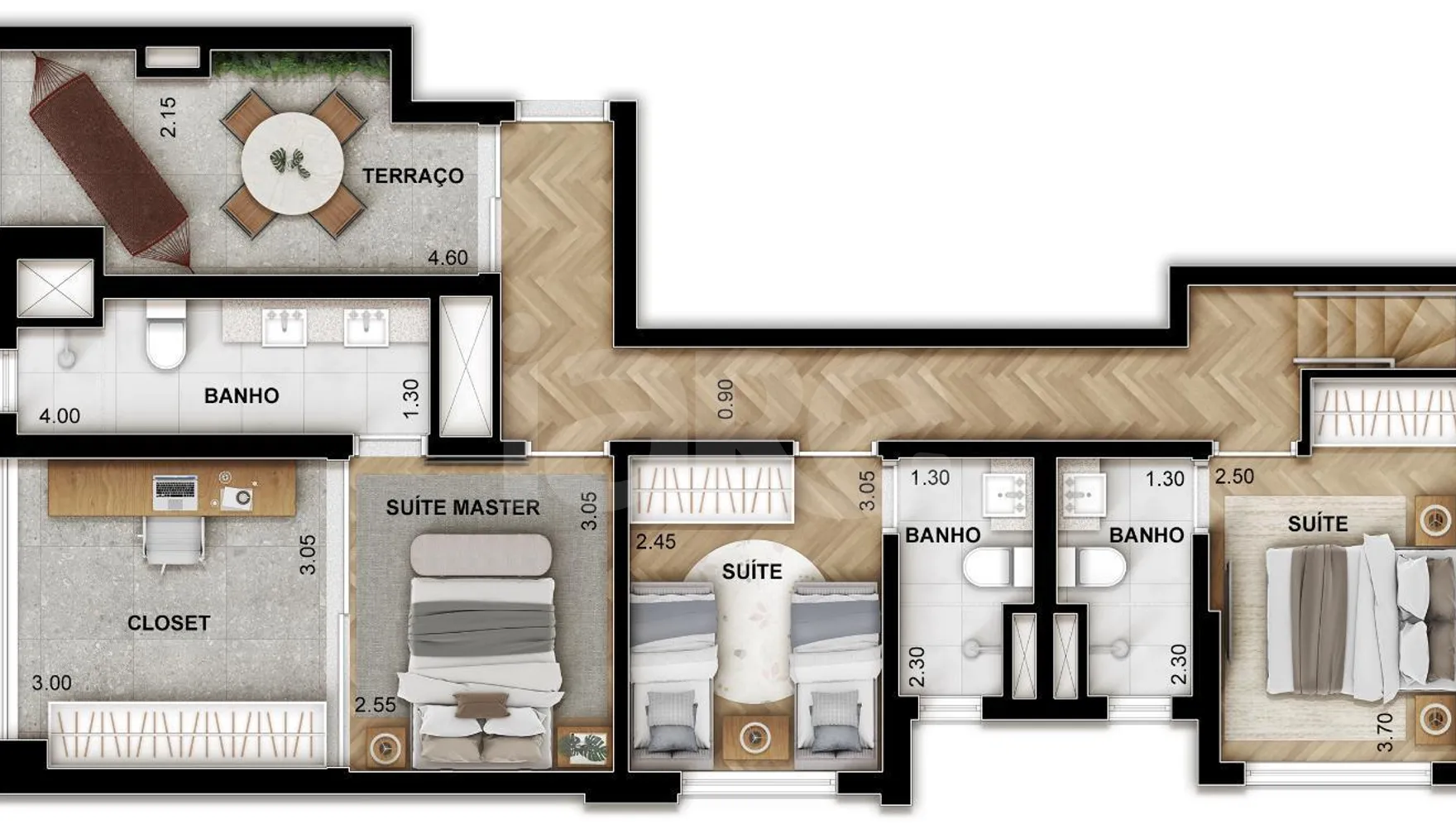 Planta — Cobertura Duplex 160,63 m²
