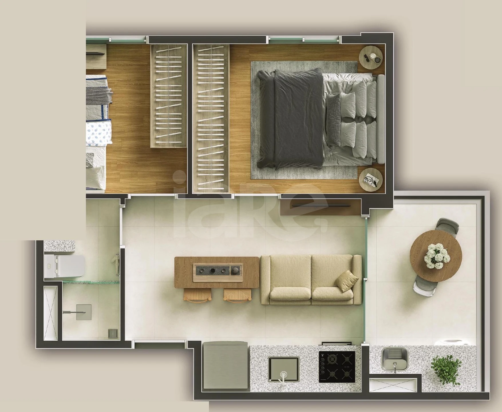 Planta — Apartamento 35,74 m²