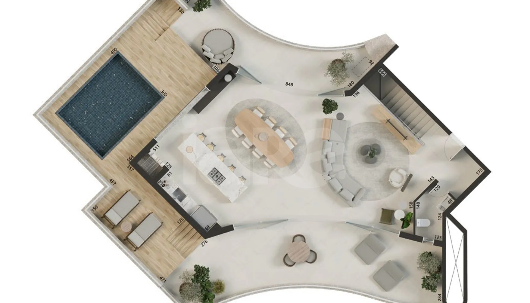 Planta — Cobertura Duplex 411,18 m²