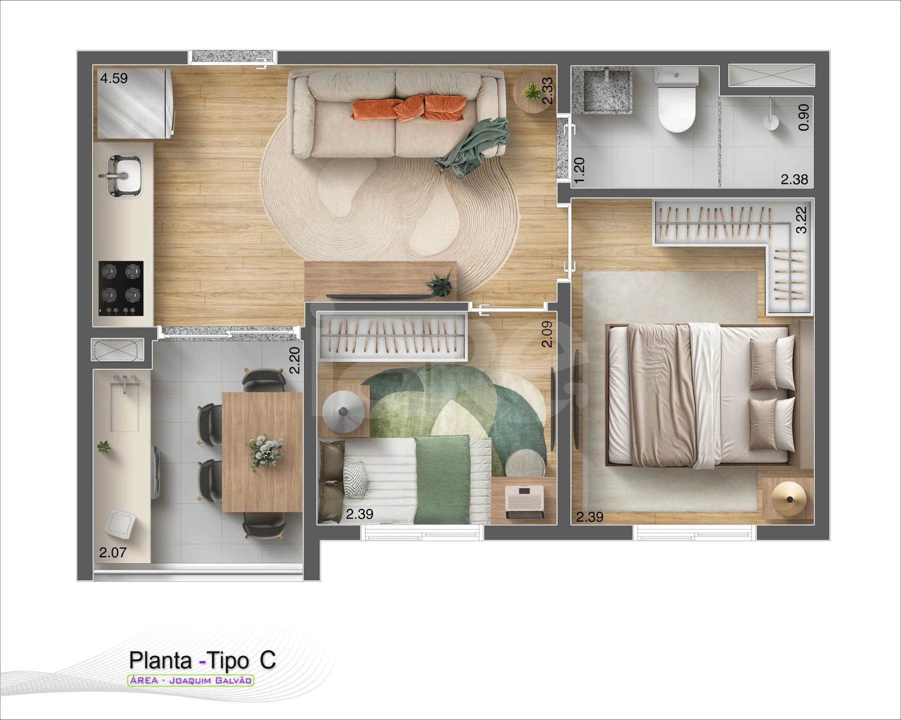 Planta — Garden 36,3 m²