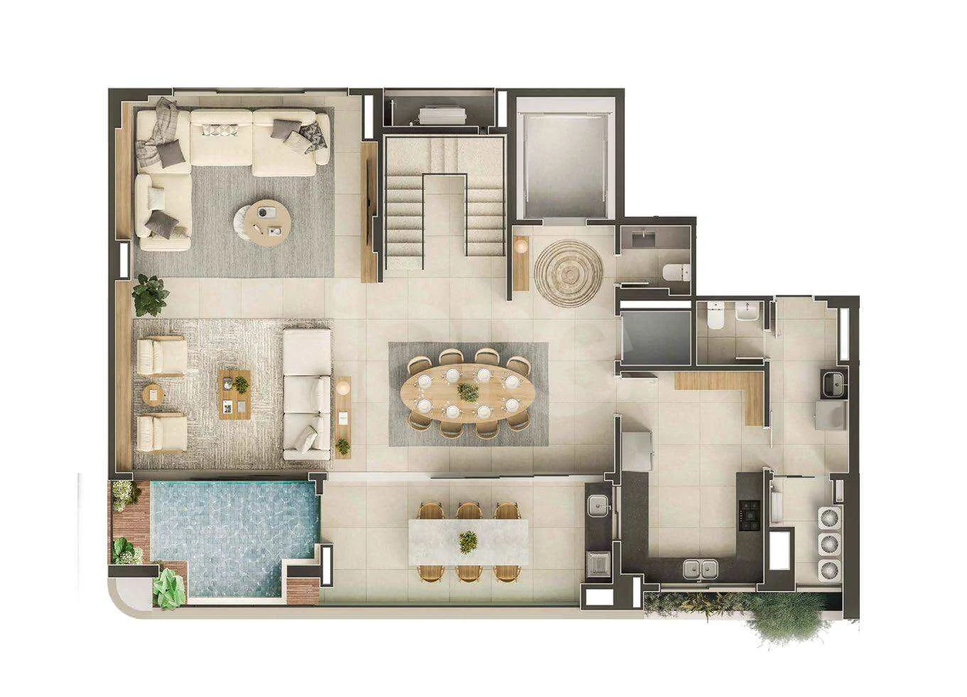 Planta — Apartamento 278,23 m² · 1º pavimento