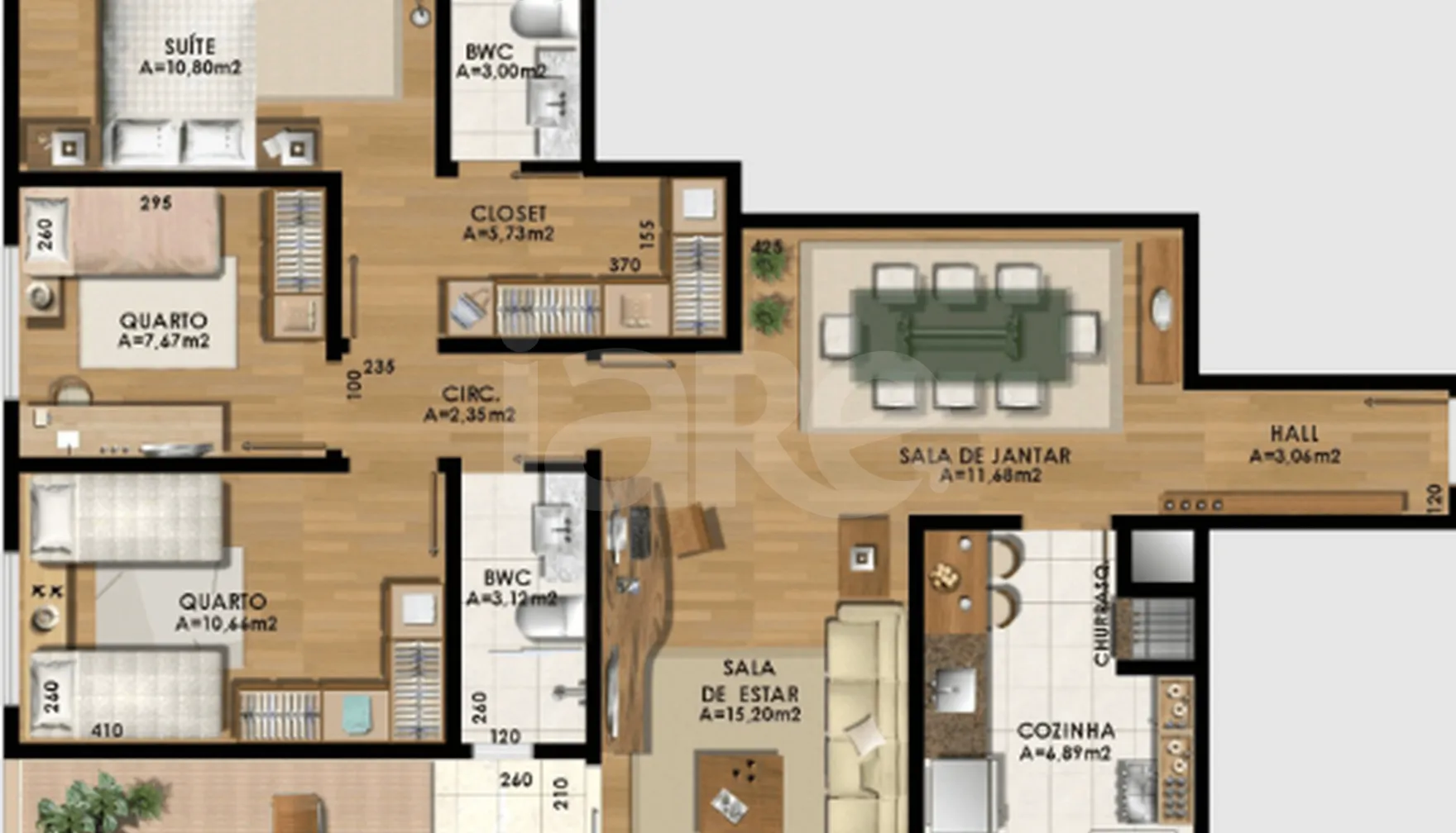 Planta — Cobertura Duplex 200,43 m²