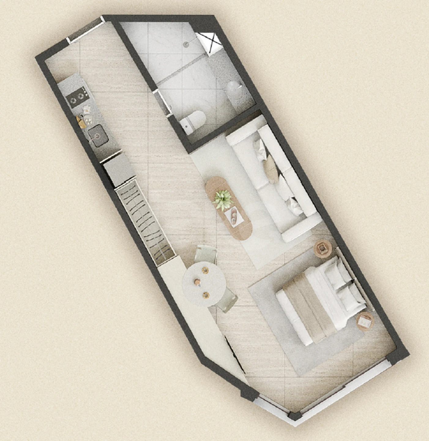 Planta — Studio 39,75 m²