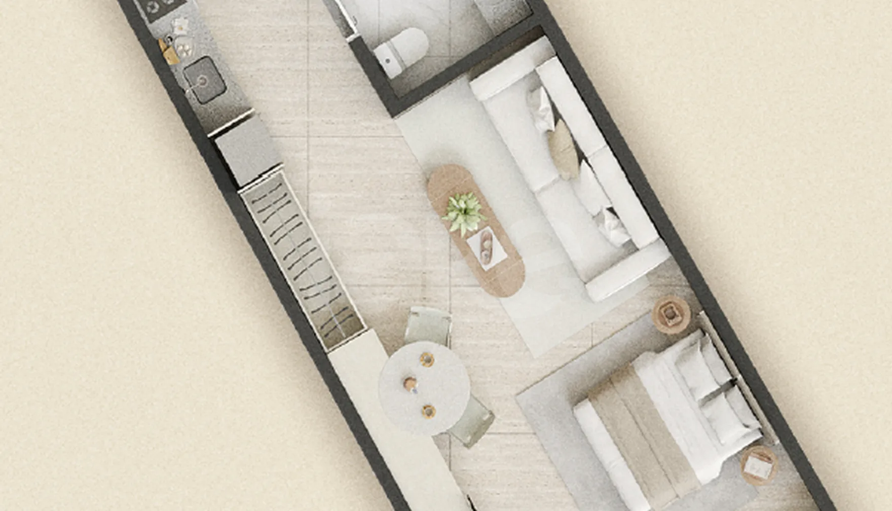Planta — Studio 39,75 m²