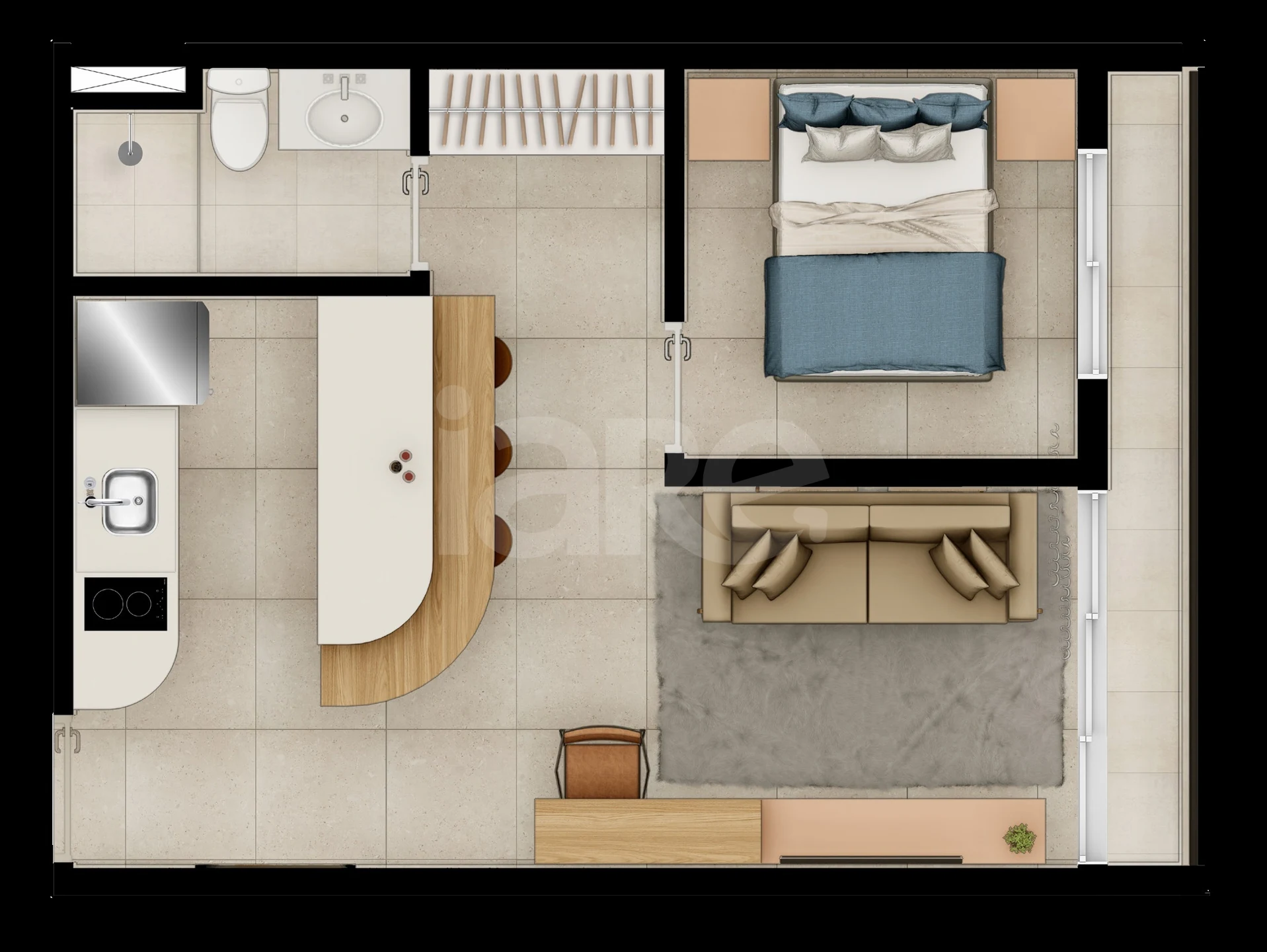Planta — Apartamento 36,04 m²